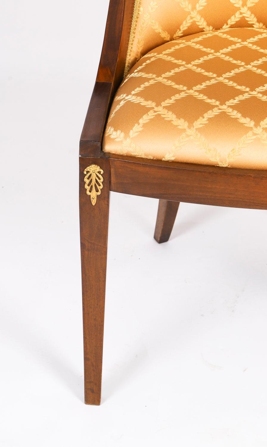 Vintage Set of Four French Empire Revival Gondola Side Chairs 20th Century For Sale 6