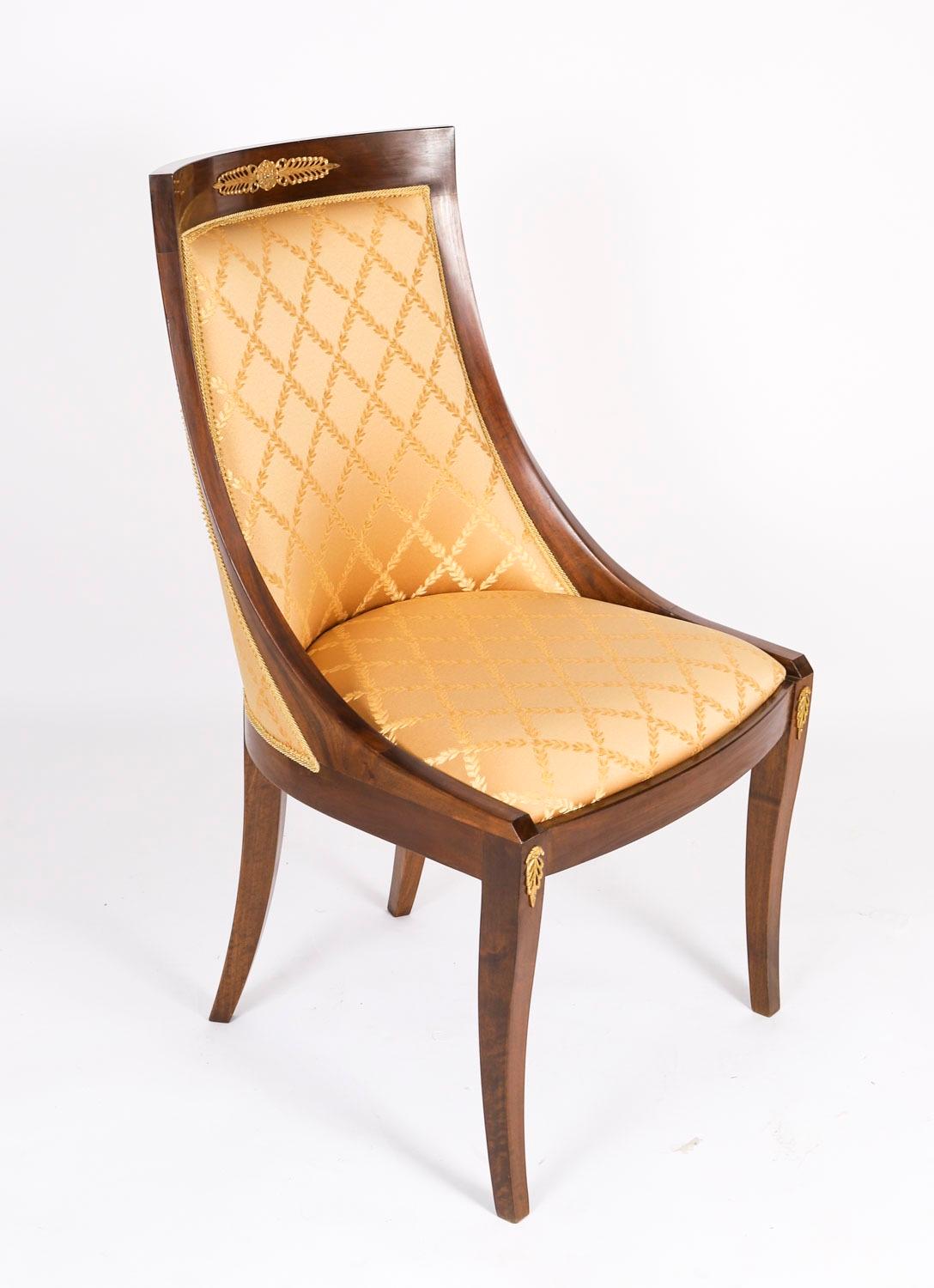 Vintage Set of Four French Empire Revival Gondola Side Chairs 20th Century In Good Condition For Sale In London, GB