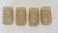 Vintage Set of Four Glass Wall Sconces