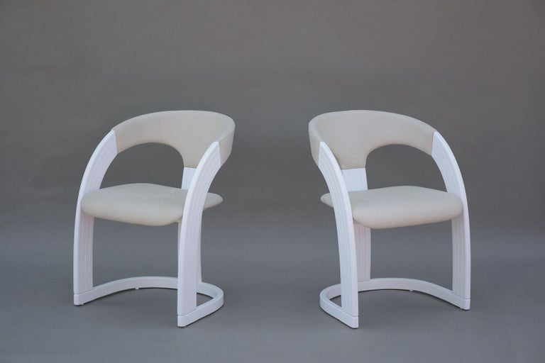 Leather Vintage Set of Four Italian Dining Chairs For Sale