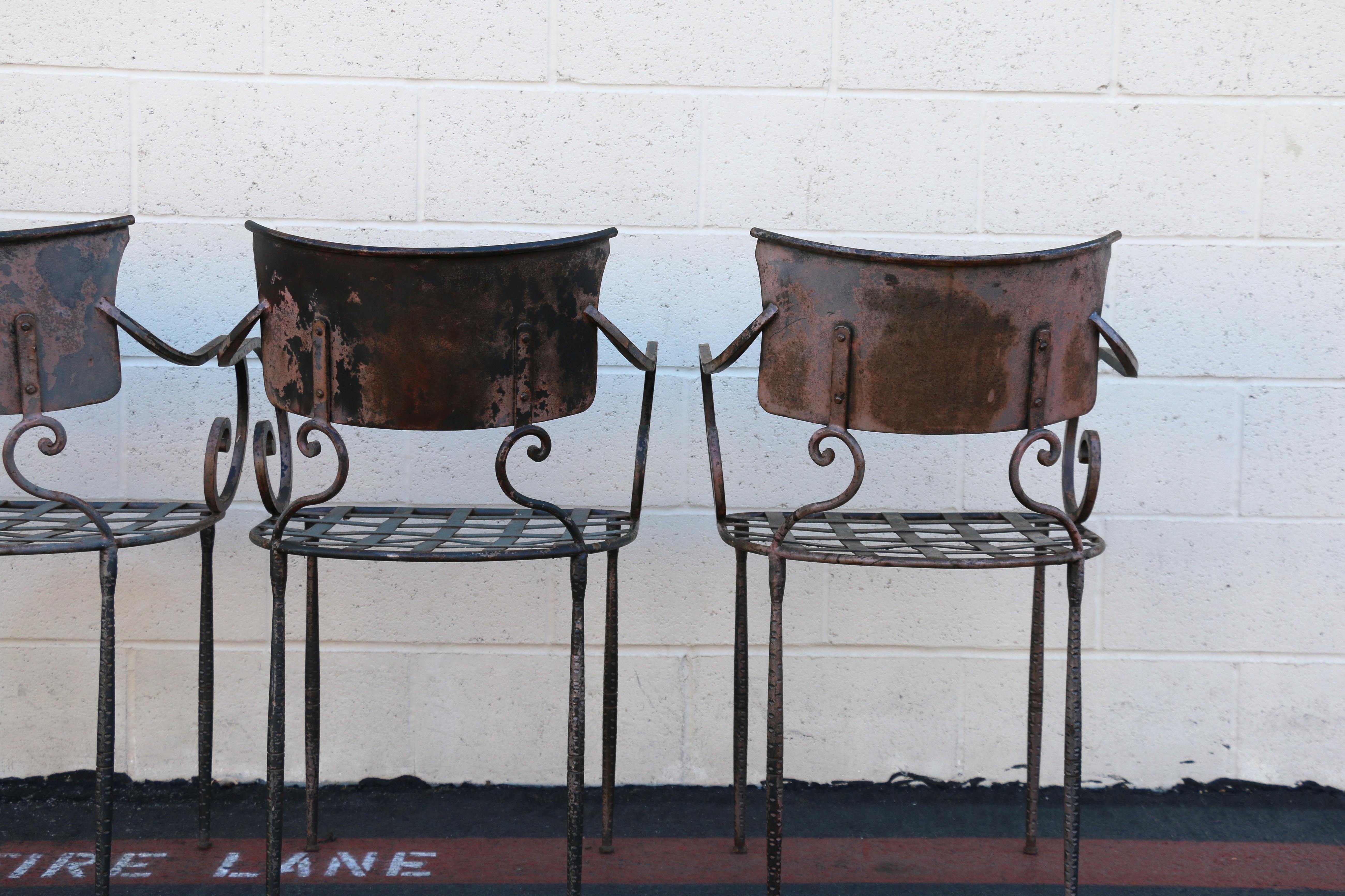 Vintage Set of Four Italian Outdoor Dining Chairs, 1950s For Sale 5