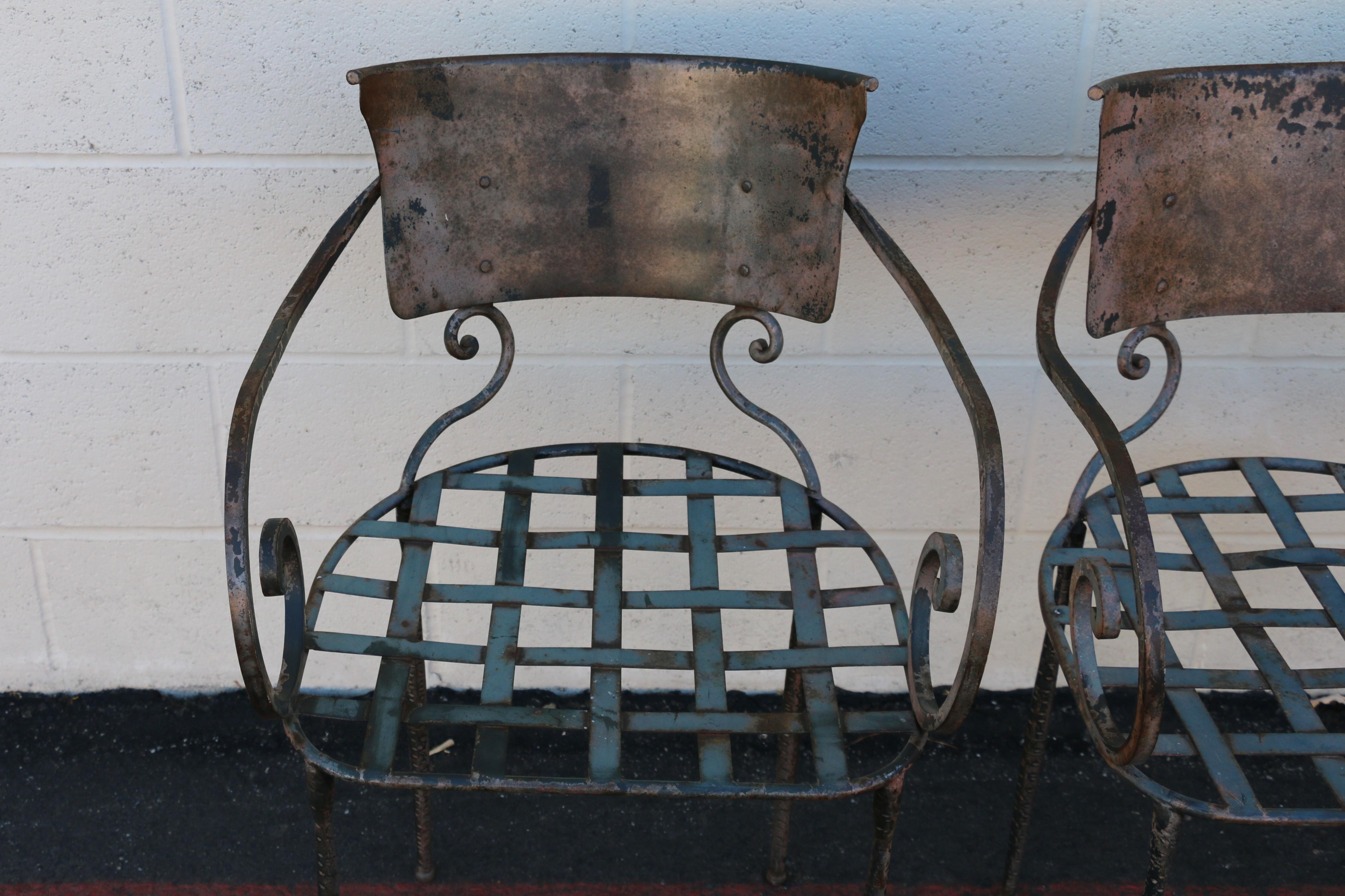 Vintage Set of Four Italian Outdoor Dining Chairs, 1950s For Sale 7