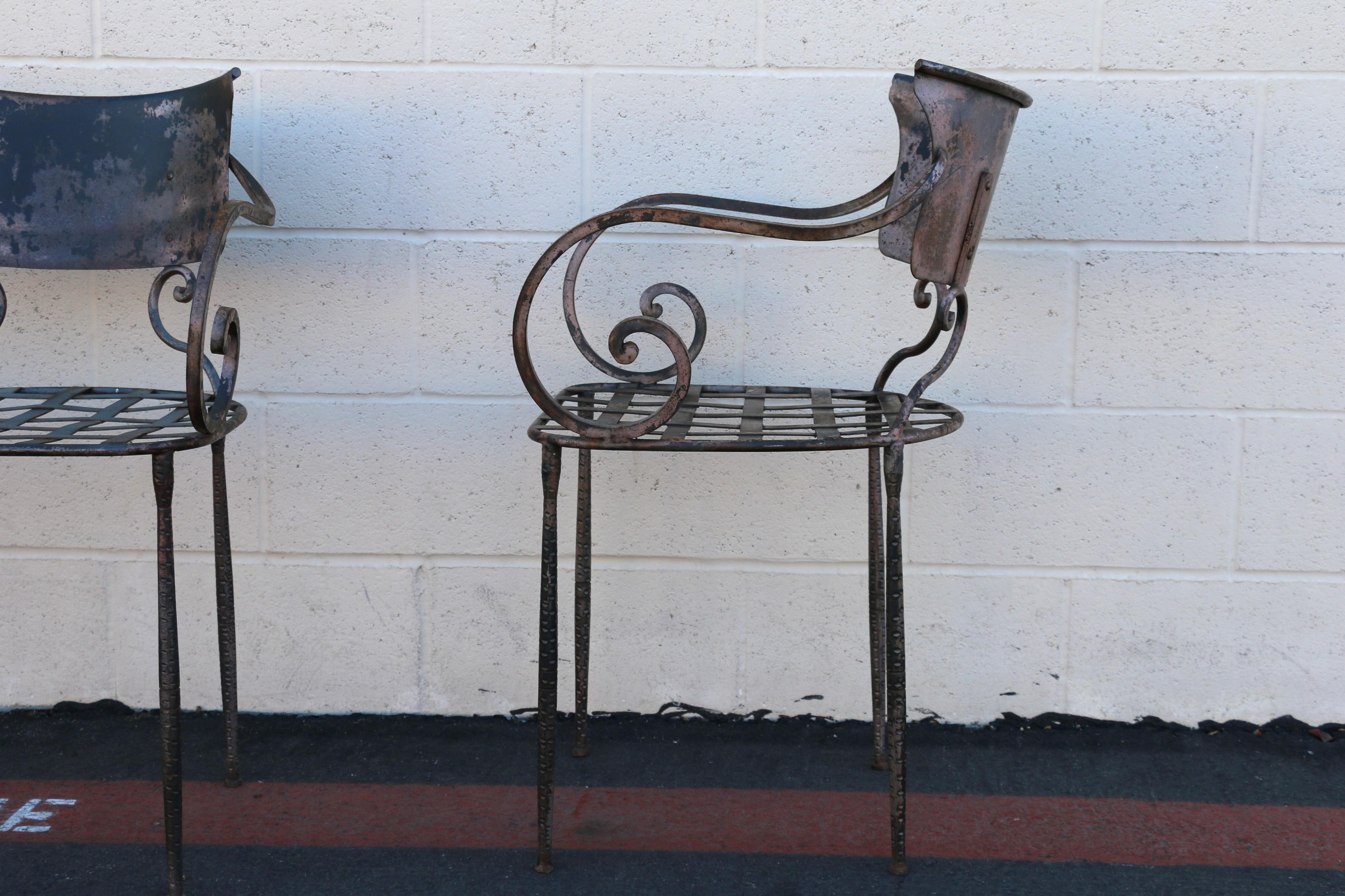 Vintage Set of Four Italian Outdoor Dining Chairs, 1950s For Sale 9