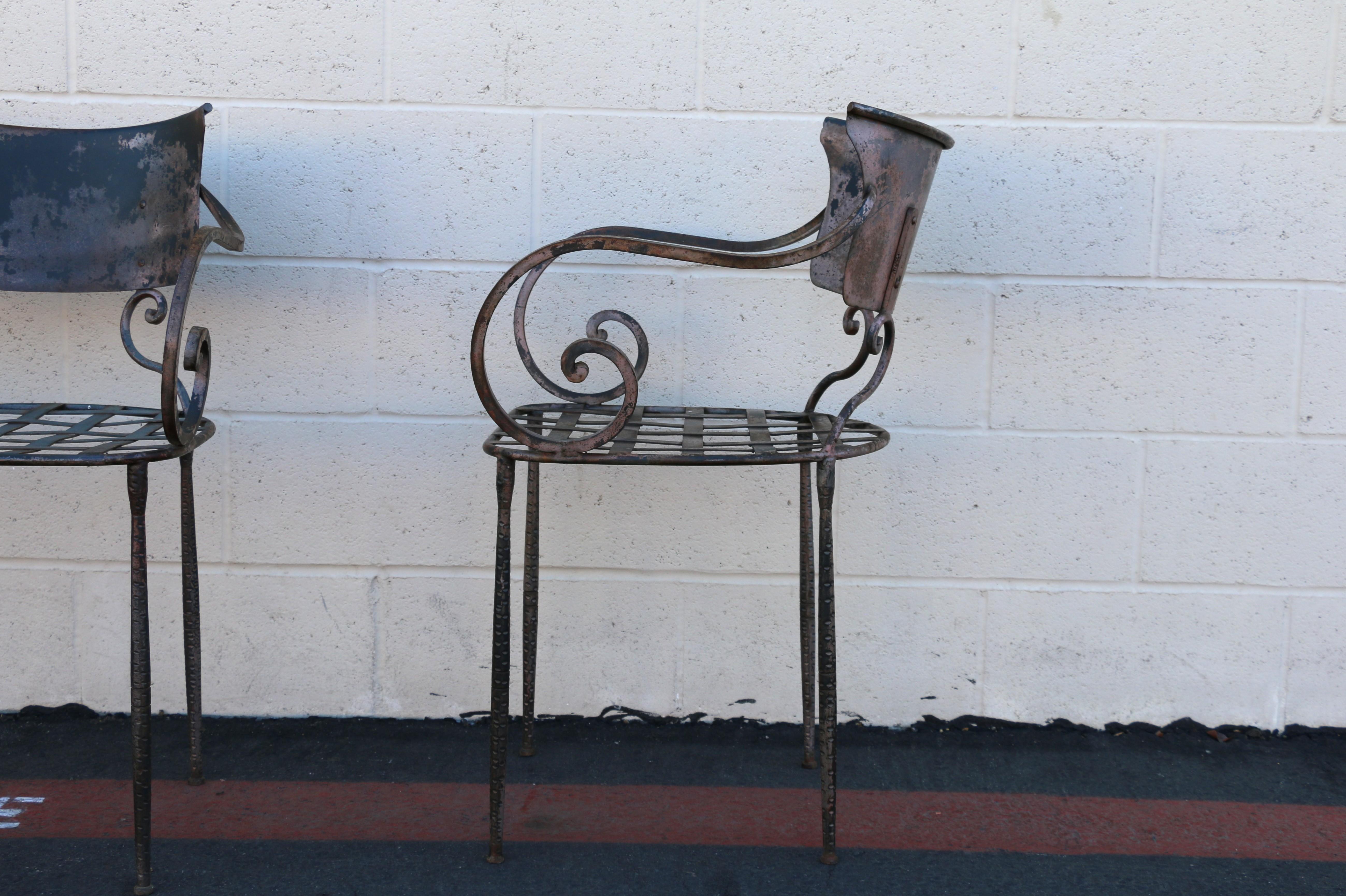 Vintage Set of Four Italian Outdoor Dining Chairs, 1950s For Sale 10