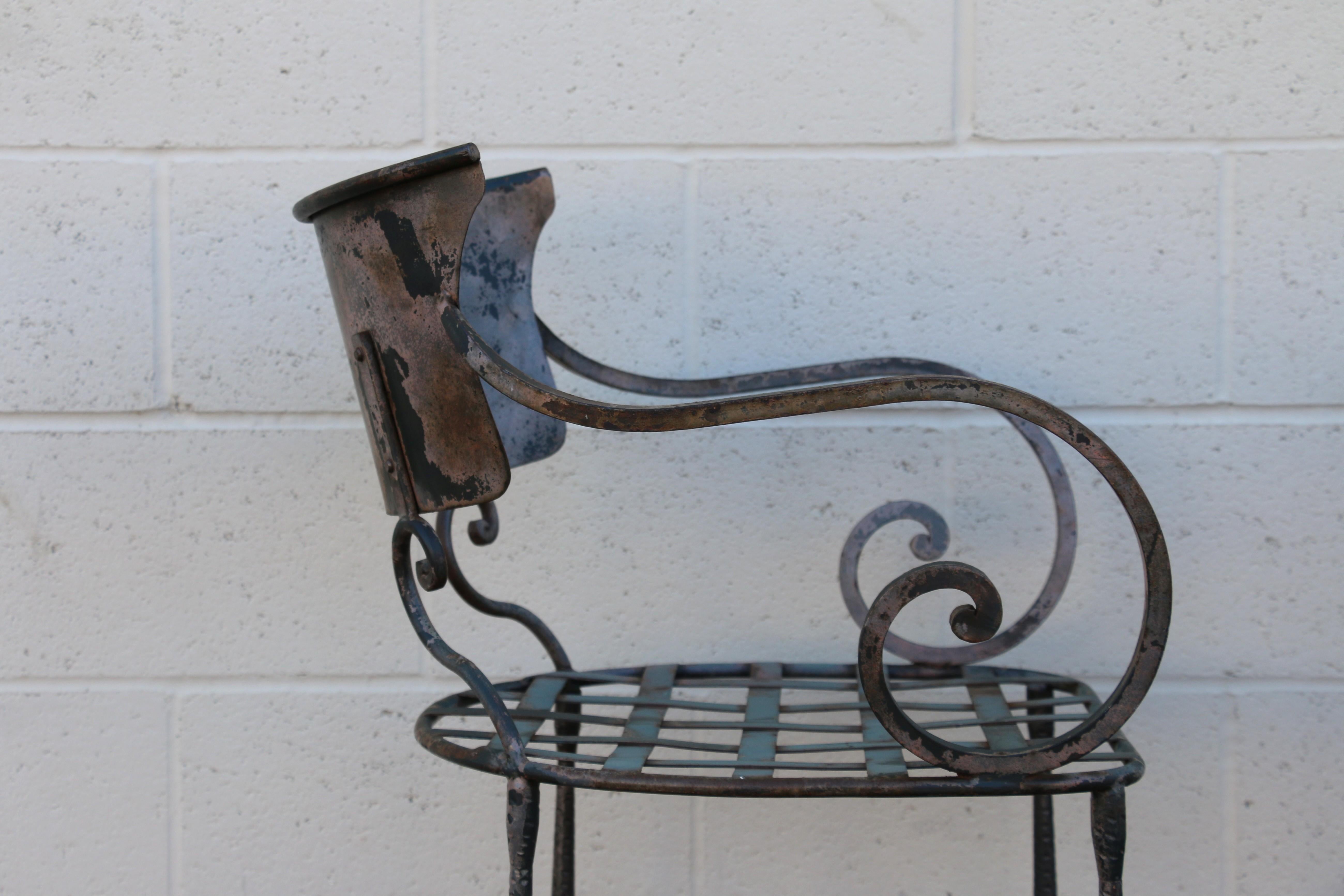 Vintage Set of Four Italian Outdoor Dining Chairs, 1950s For Sale 13