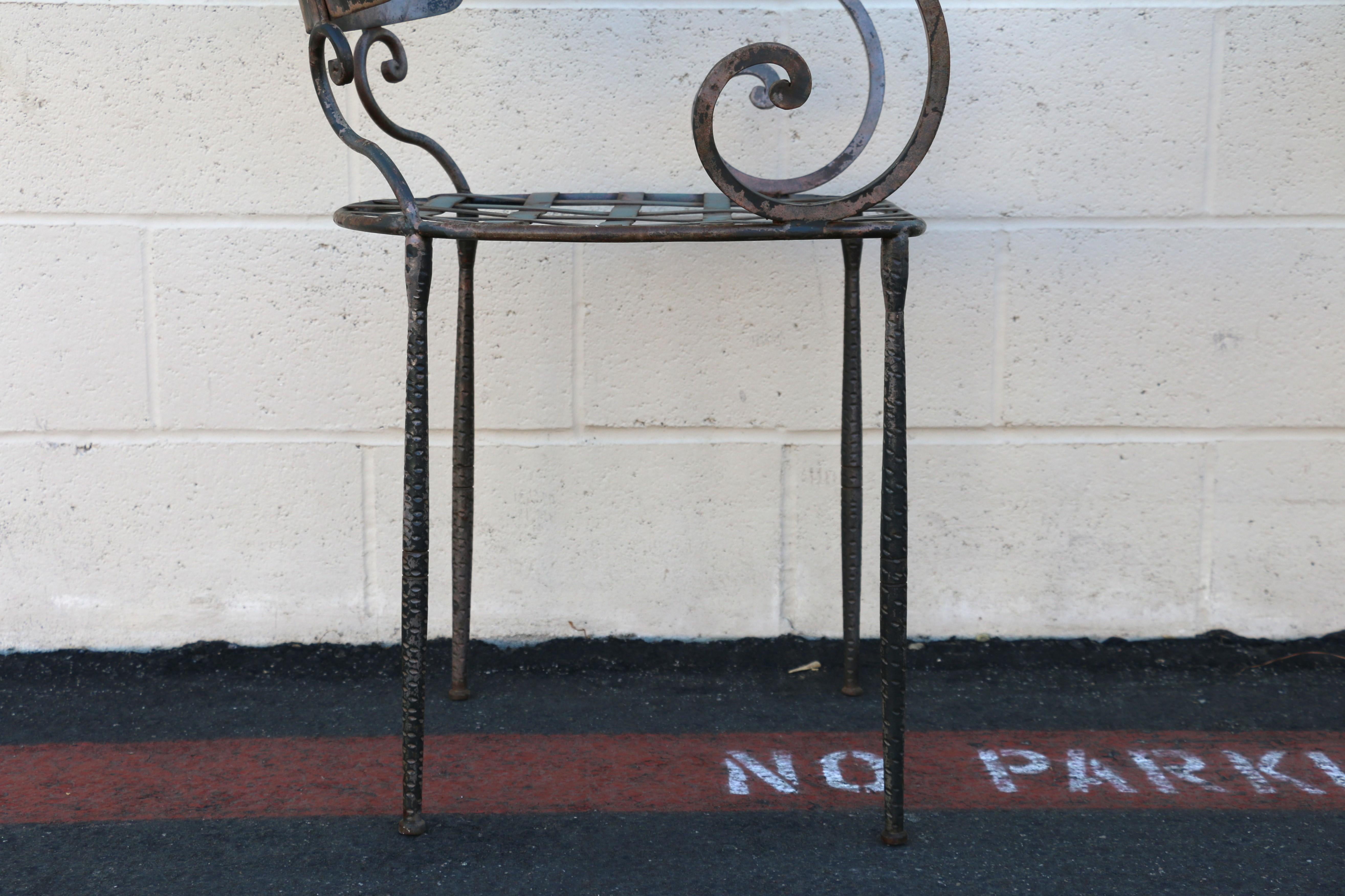 Vintage Set of Four Italian Outdoor Dining Chairs, 1950s For Sale 14