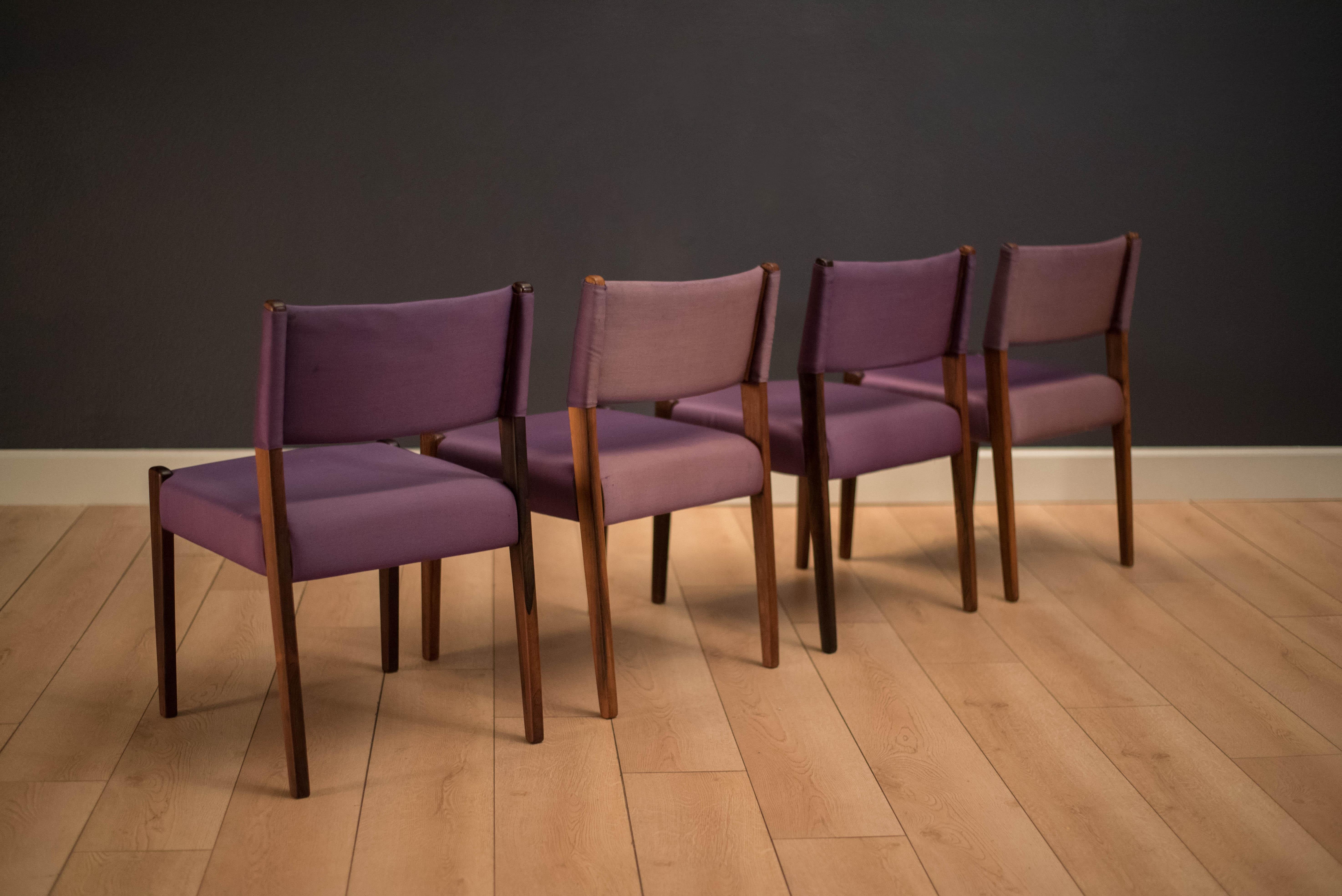Mid-Century Modern Vintage Set of Four Rosewood Dining Chairs by Sergio Rodrigues