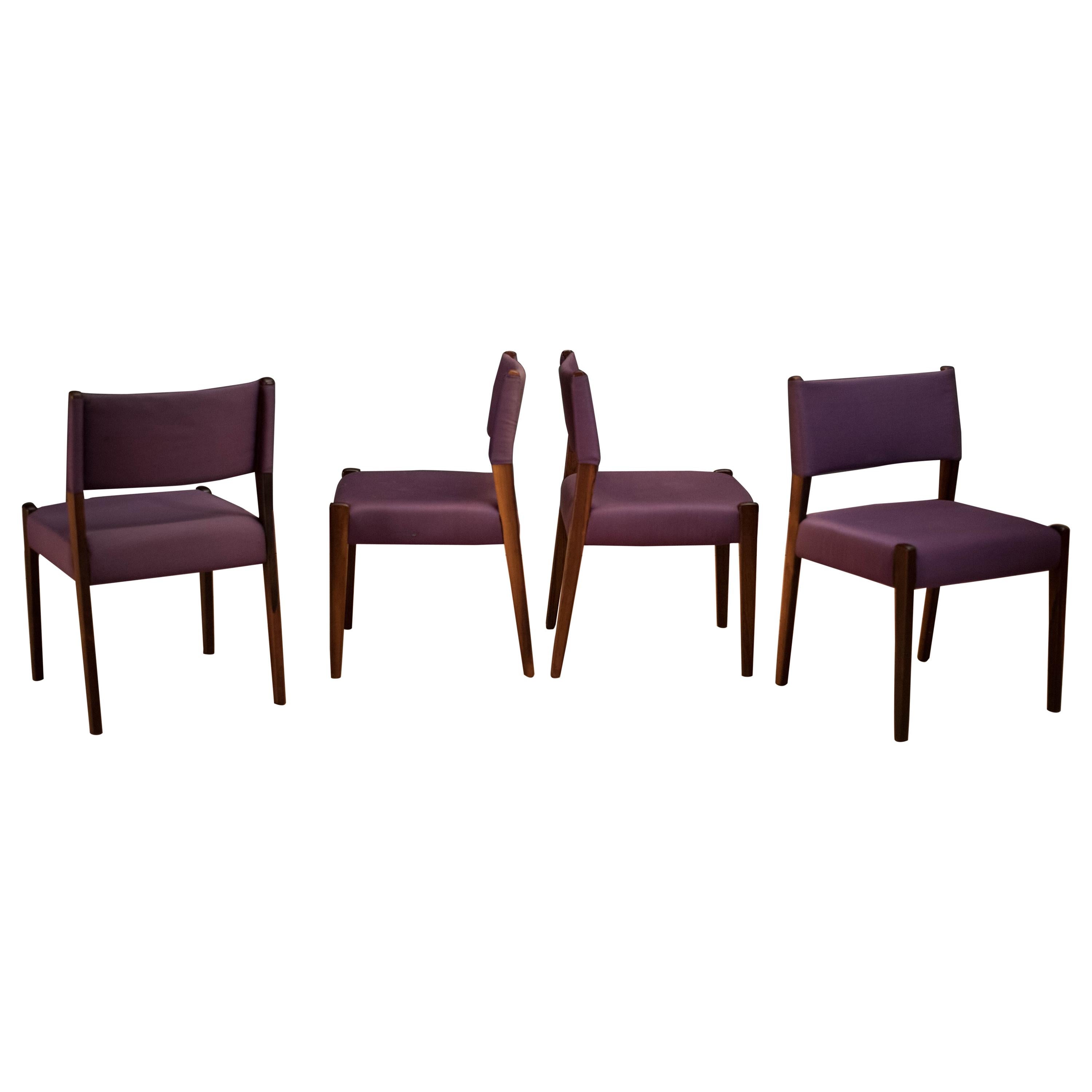 Vintage Set of Four Rosewood Dining Chairs by Sergio Rodrigues