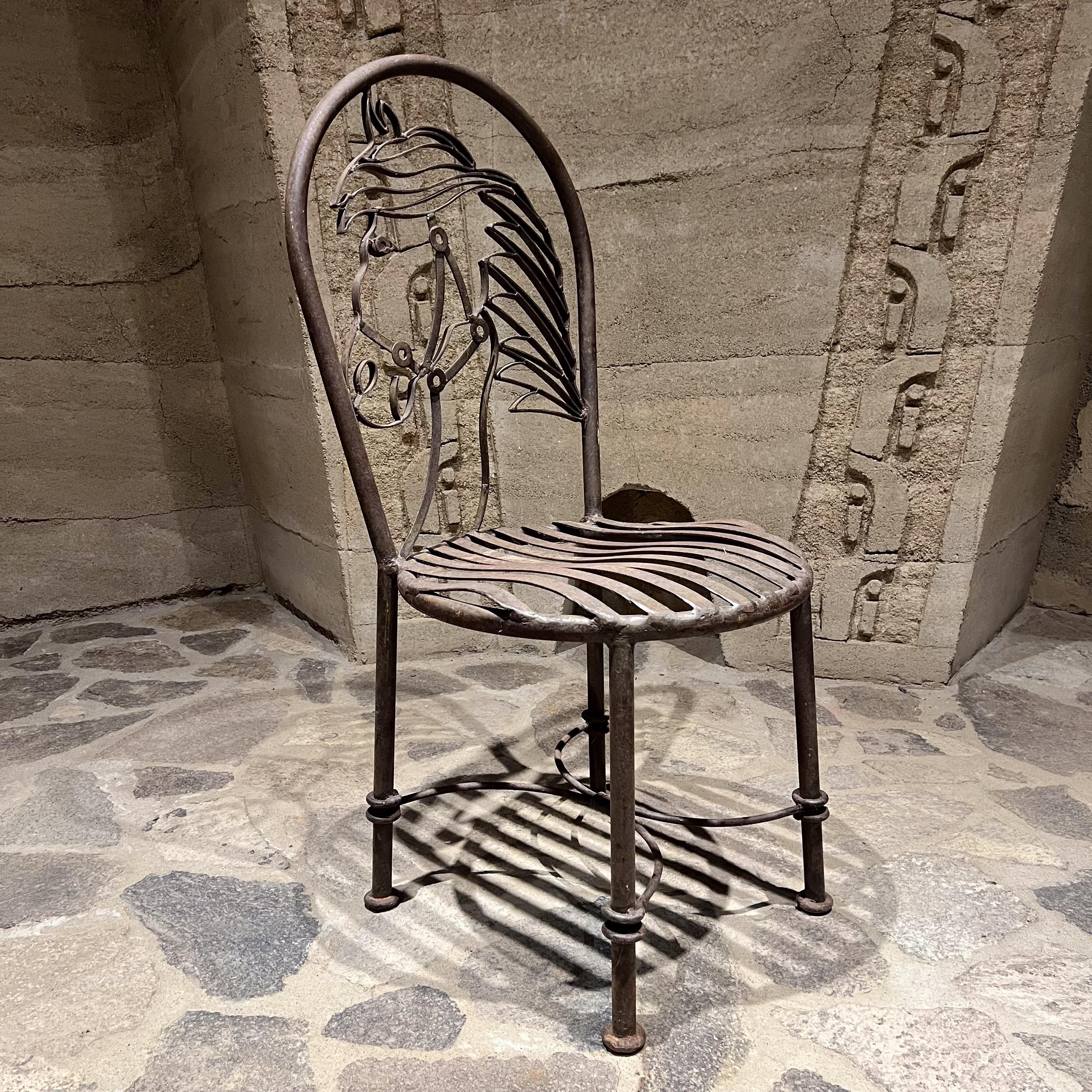 Set di quattro sedie rustiche in ferro per cavalli Vintage By in vendita 6
