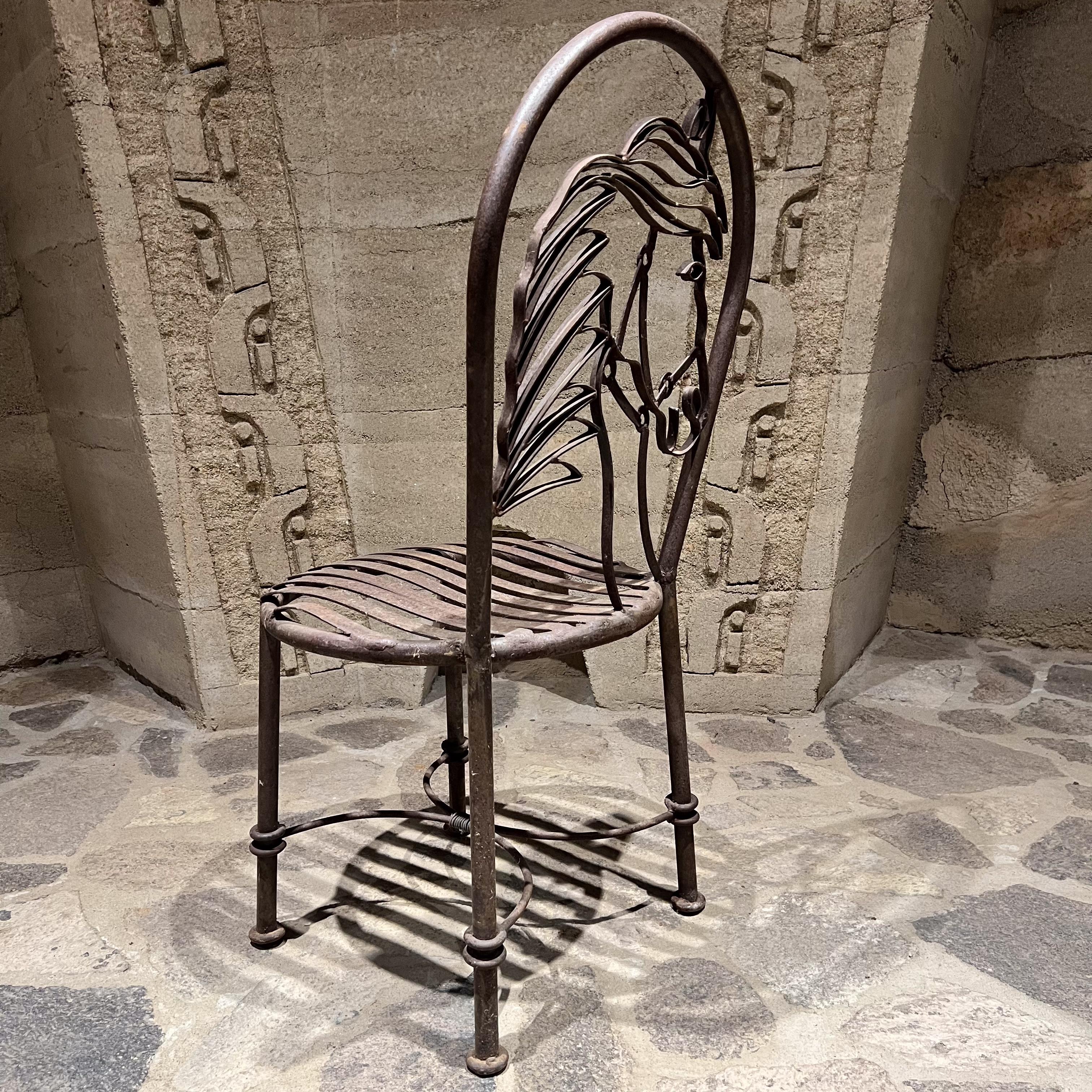 Set di quattro sedie rustiche in ferro per cavalli Vintage By in vendita 2