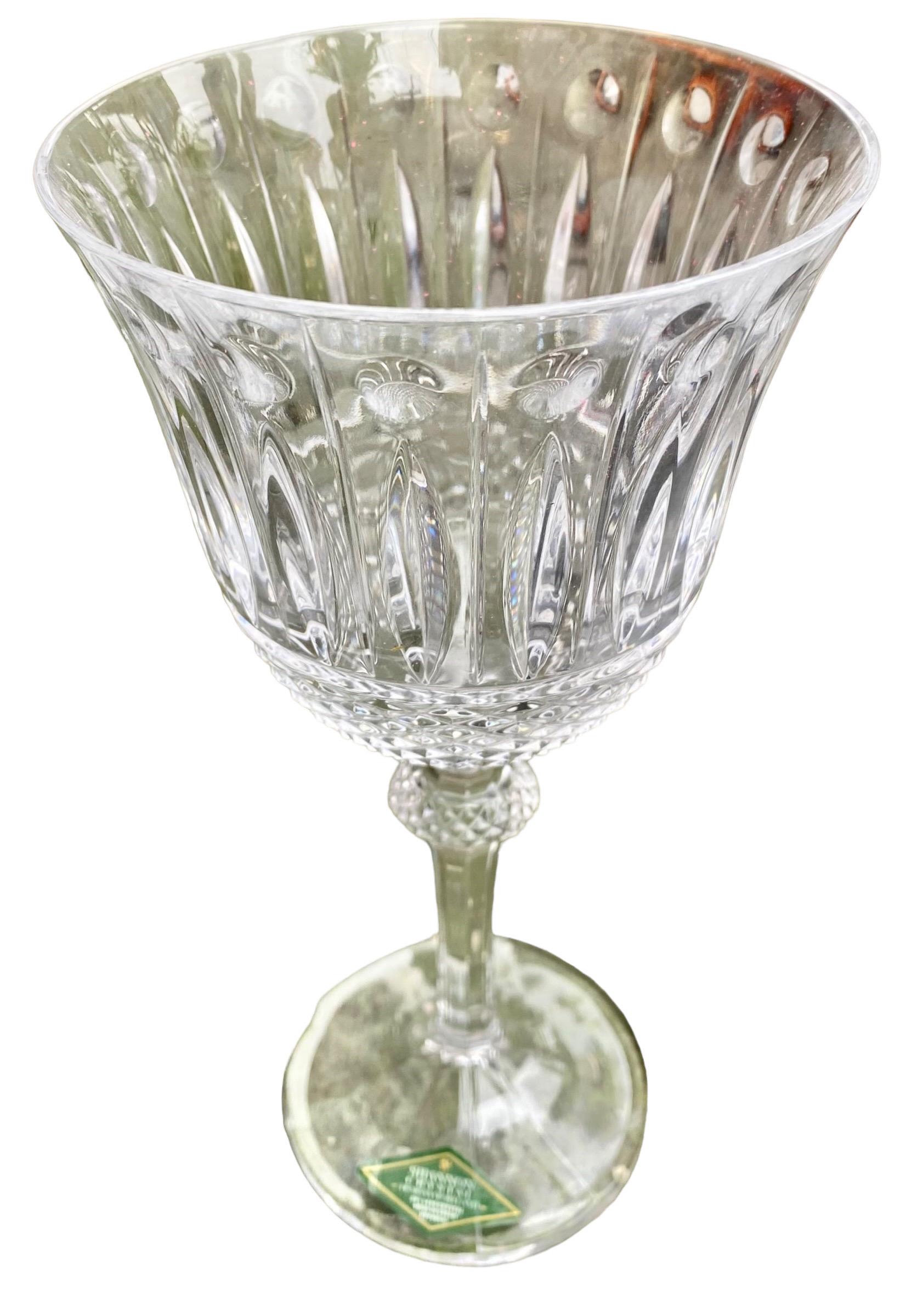 Early 20th Century Vintage Set of Four Shannon Irish Crystal Sutton Place Water Goblets For Sale