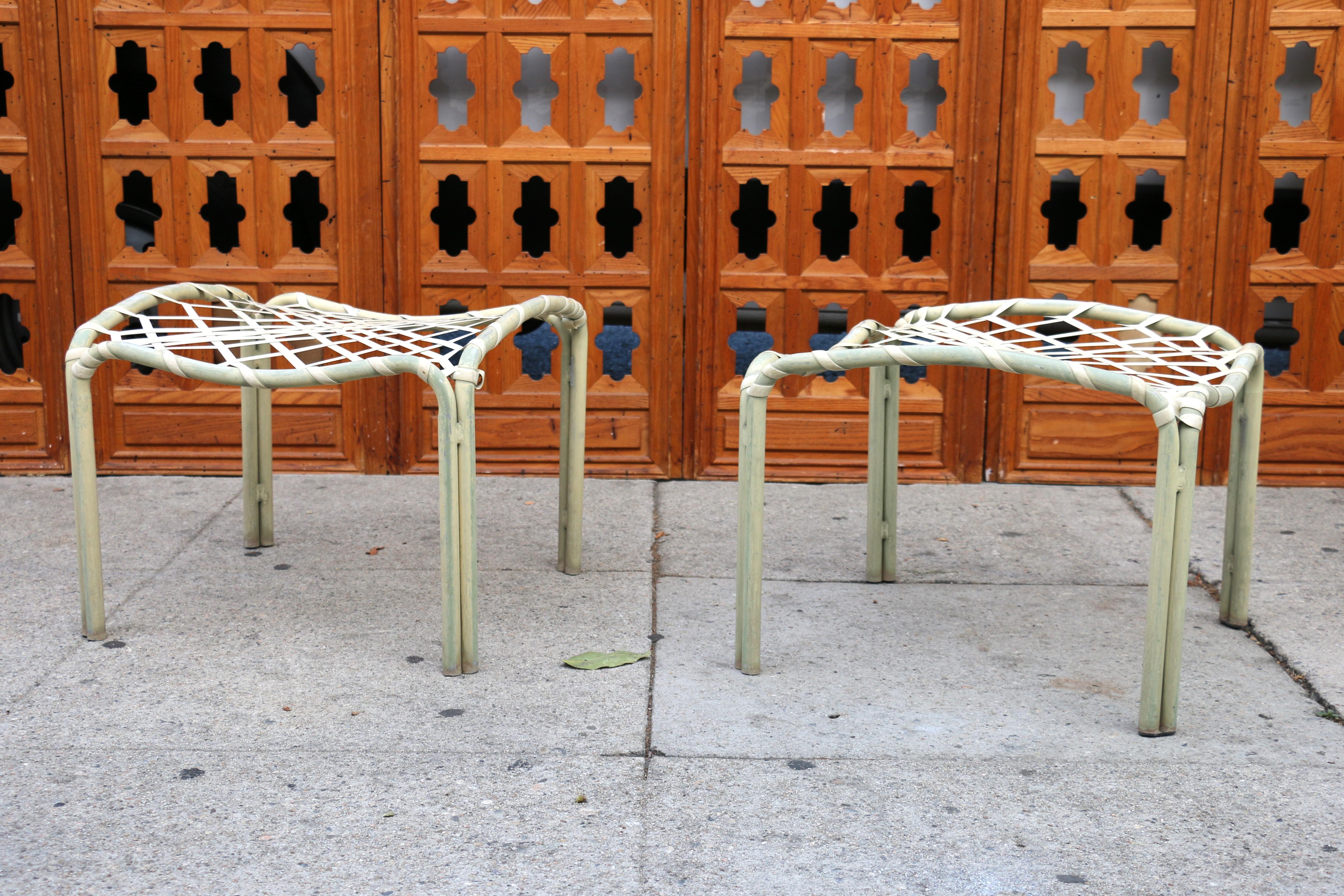 Juego vintage de cuatro tumbonas de patio Tamiami con dos otomanas by Brown Jorda en venta 3