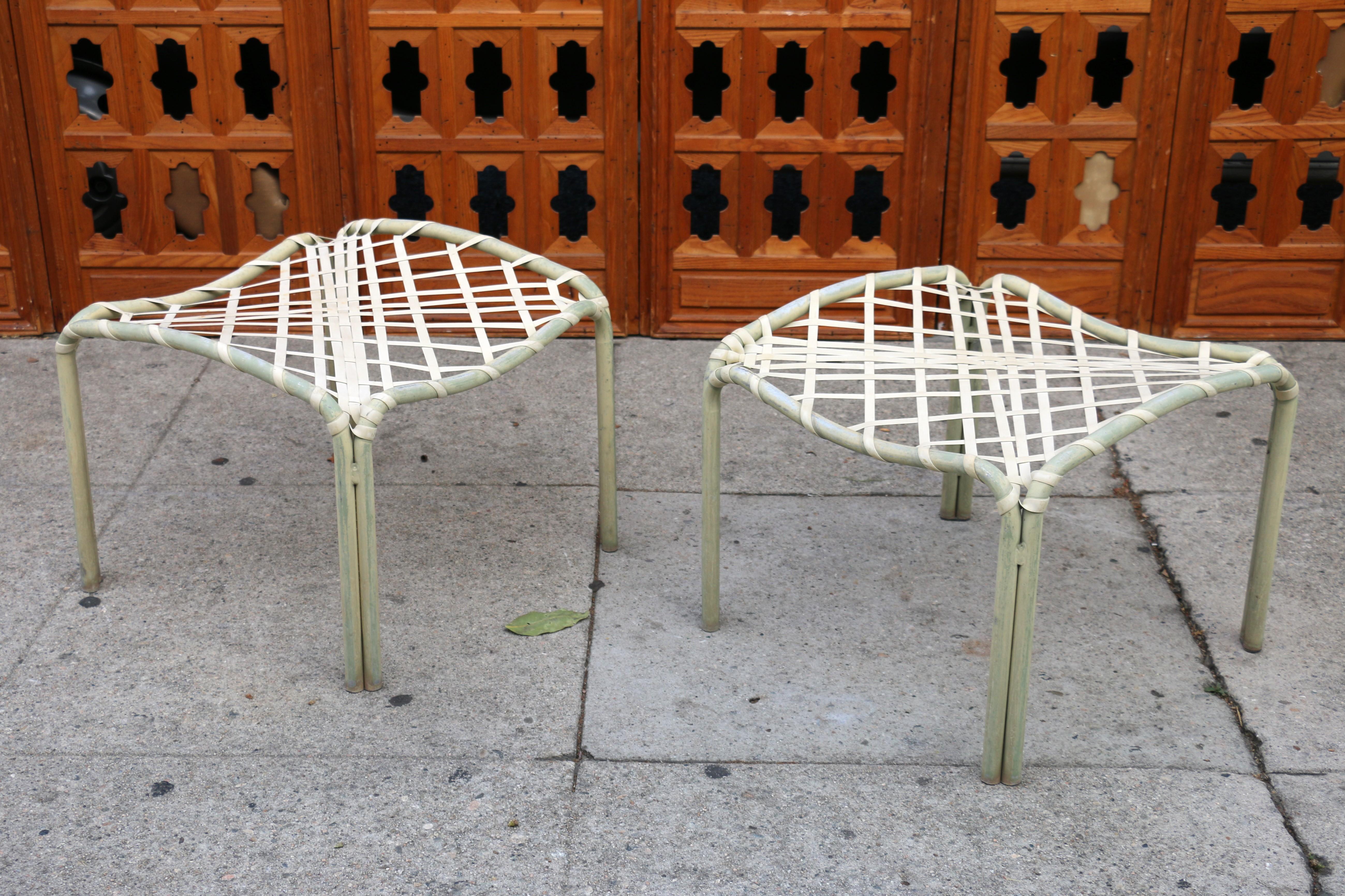 Juego vintage de cuatro tumbonas de patio Tamiami con dos otomanas by Brown Jorda en venta 4