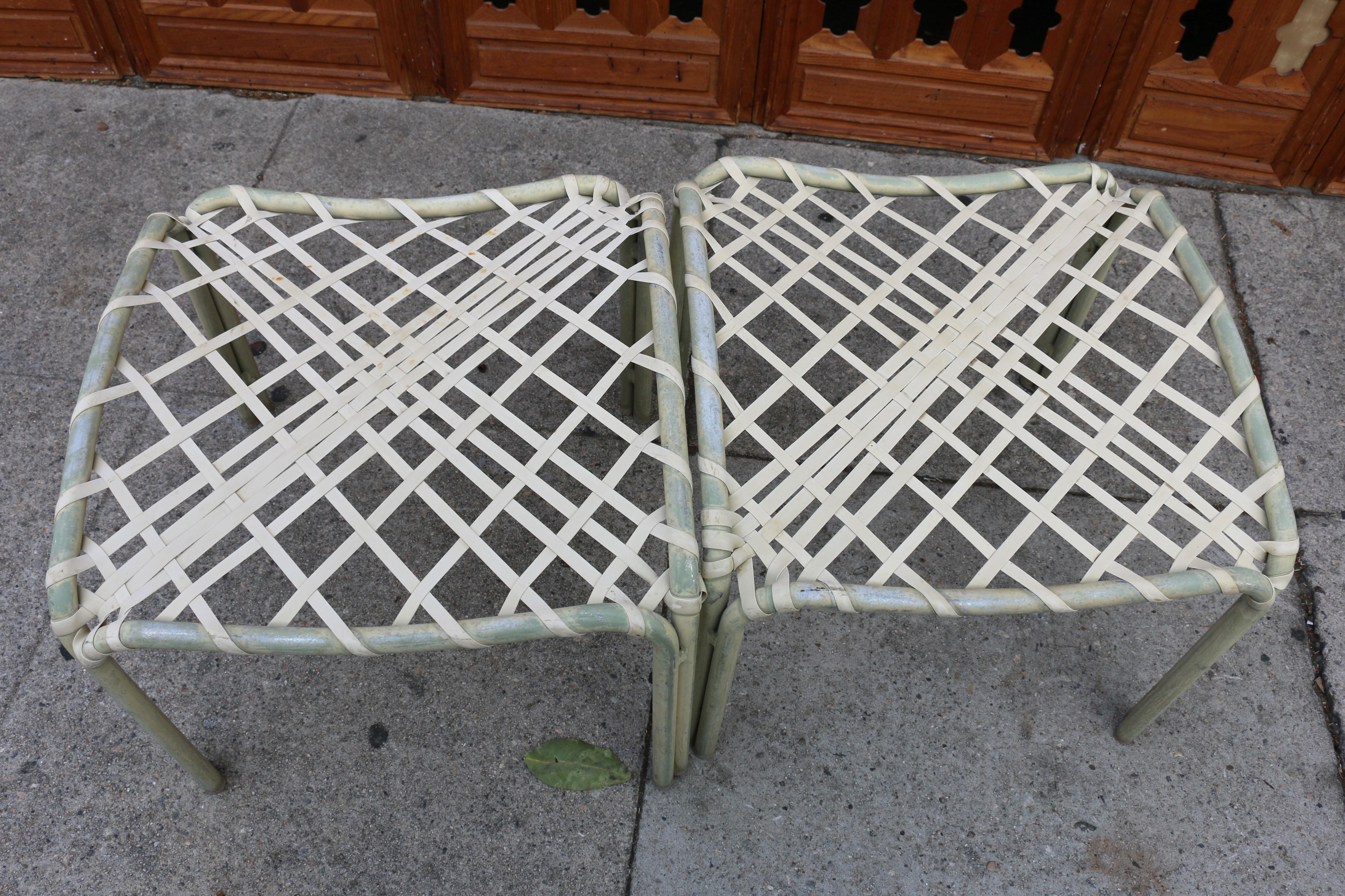 Juego vintage de cuatro tumbonas de patio Tamiami con dos otomanas by Brown Jorda en venta 5