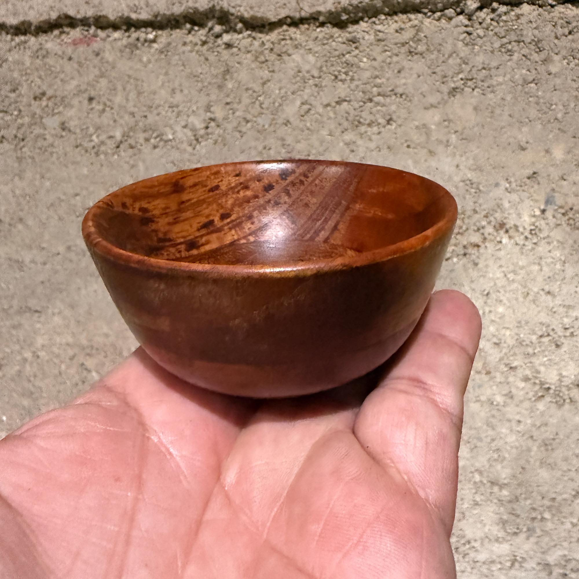 Vintage Set of Four Turned Mini Wood Bowls For Sale 2