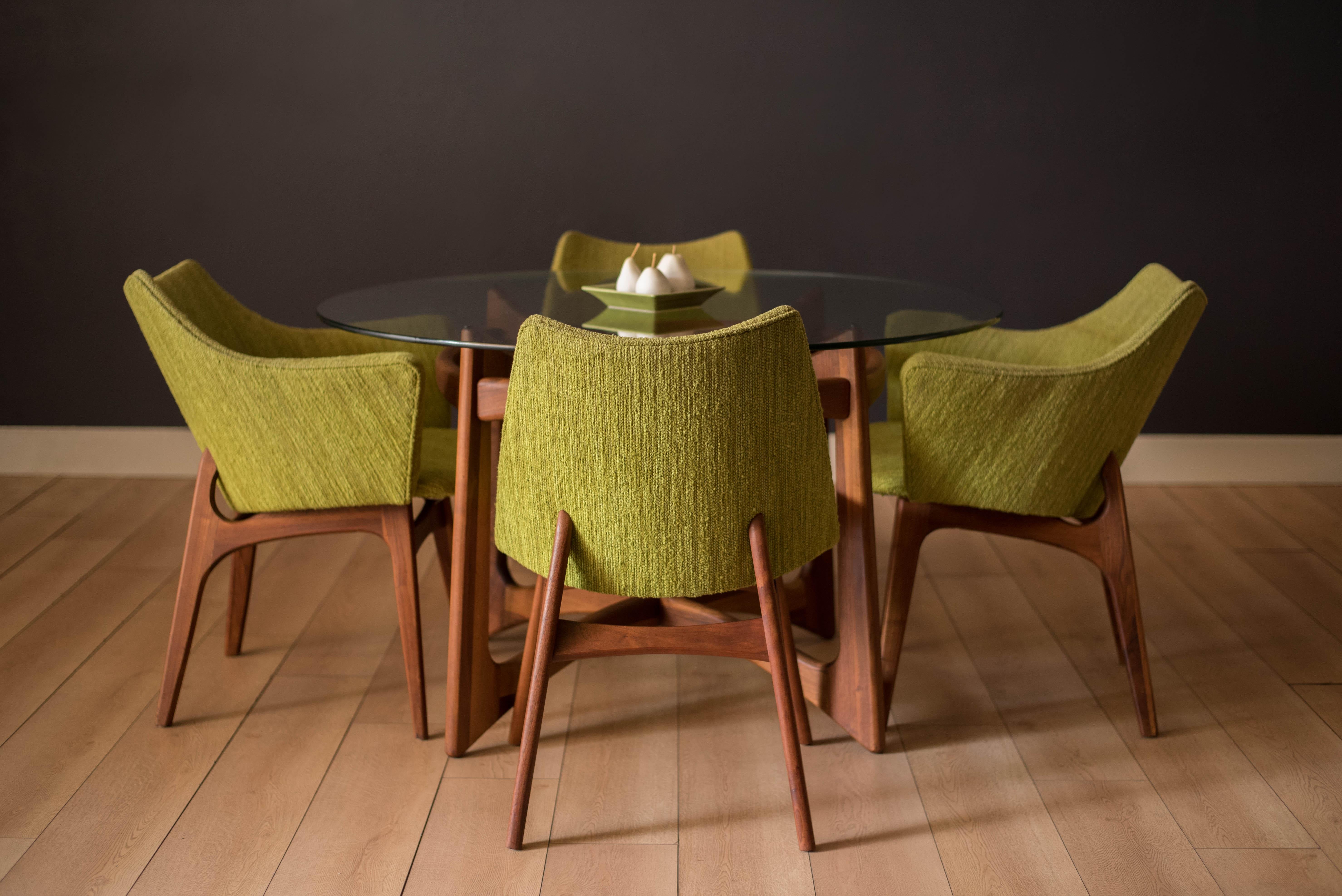 Mid-Century Modern Vintage Set of Four Walnut Dining Chairs by Adrian Pearsall for Craft Associates