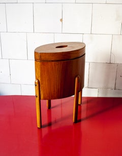 Vintage Set of Four Wooden Stools, Italy, 1950s