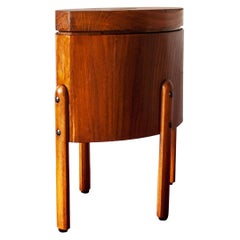 Vintage Set of Four Wooden Stools, Italy, 1950s