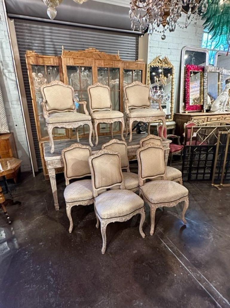 Vintage Set of French Louis XV Dinning Chairs For Sale 5