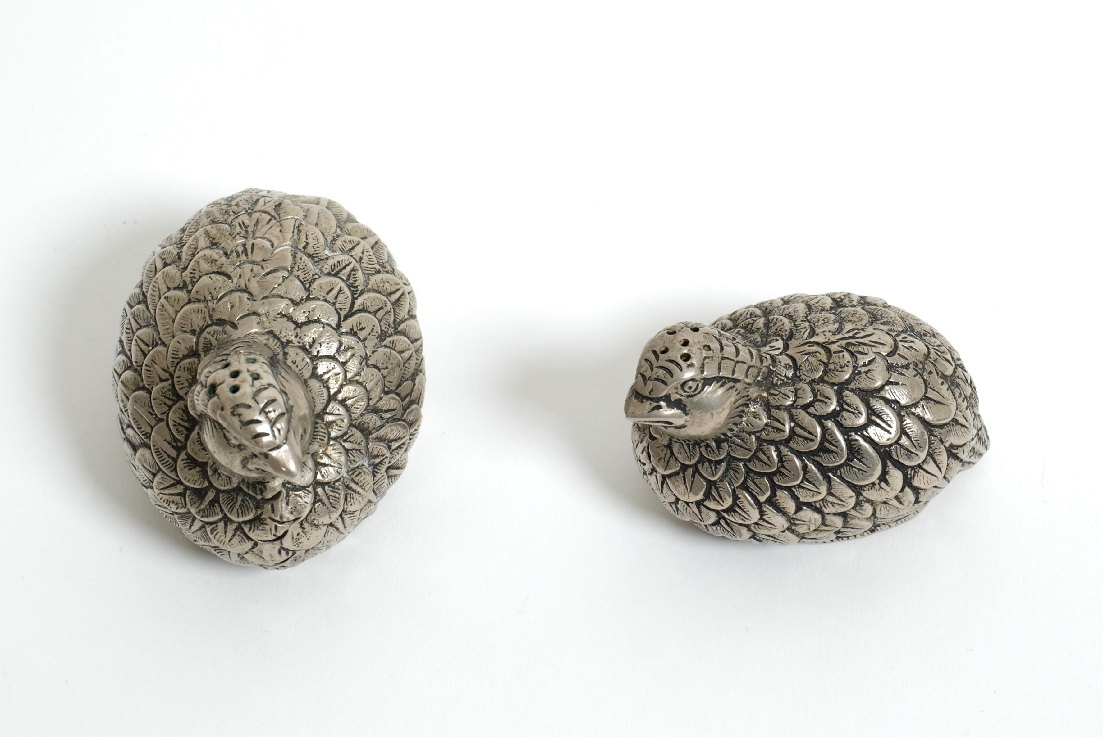 Vintage Set of Gucci Quail Silverplate Salt And Pepper Shaker, Italy 1960s For Sale 6