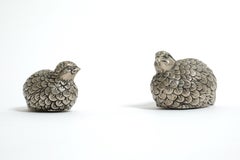 Vintage Set of Gucci Quail Silverplate Salt And Pepper Shaker, Italy 1960s