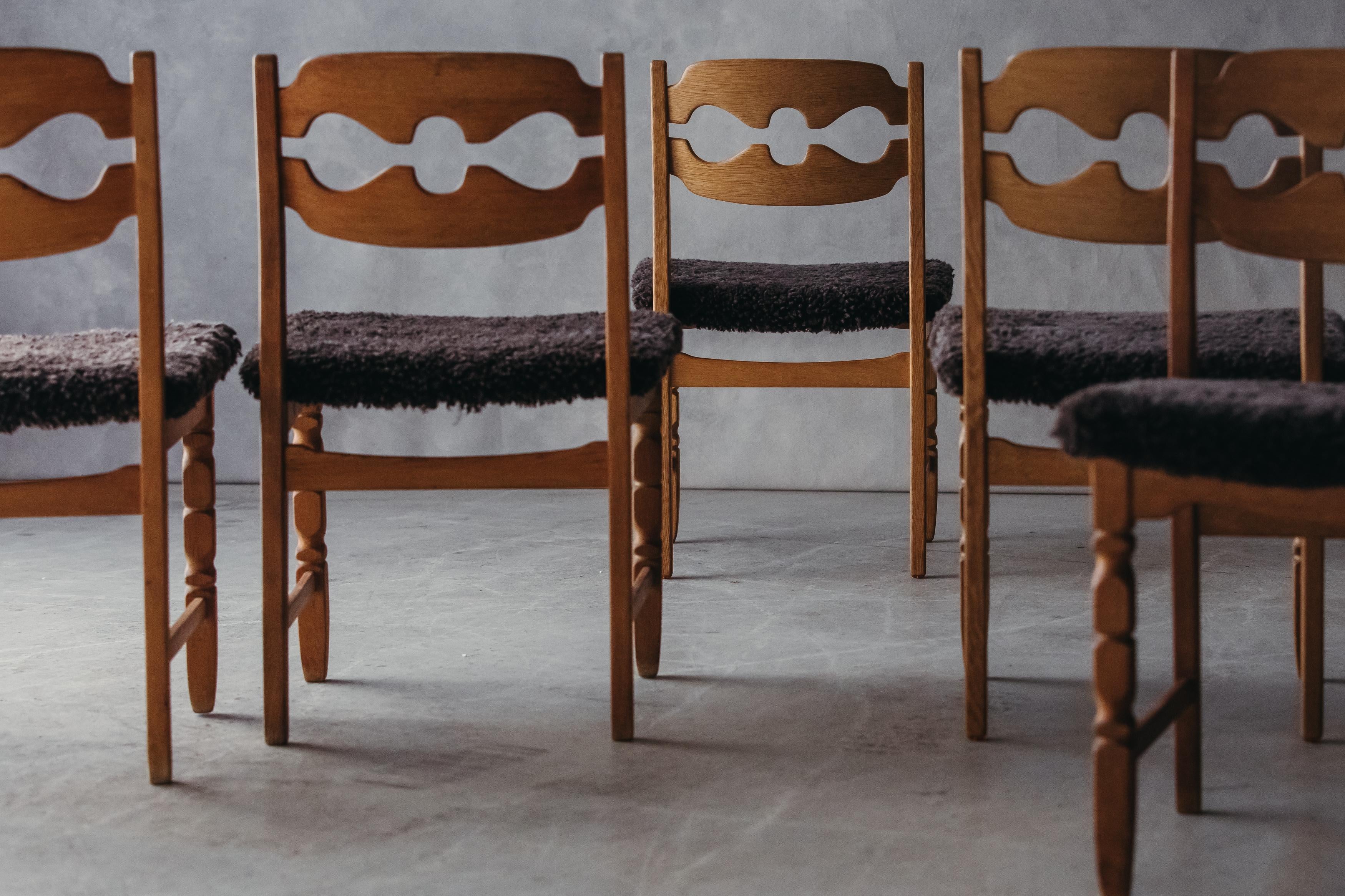 Mid-20th Century Vintage Set of Henning Kjaernulf 'Razor' Dining Chairs from Denmark, 1960s 