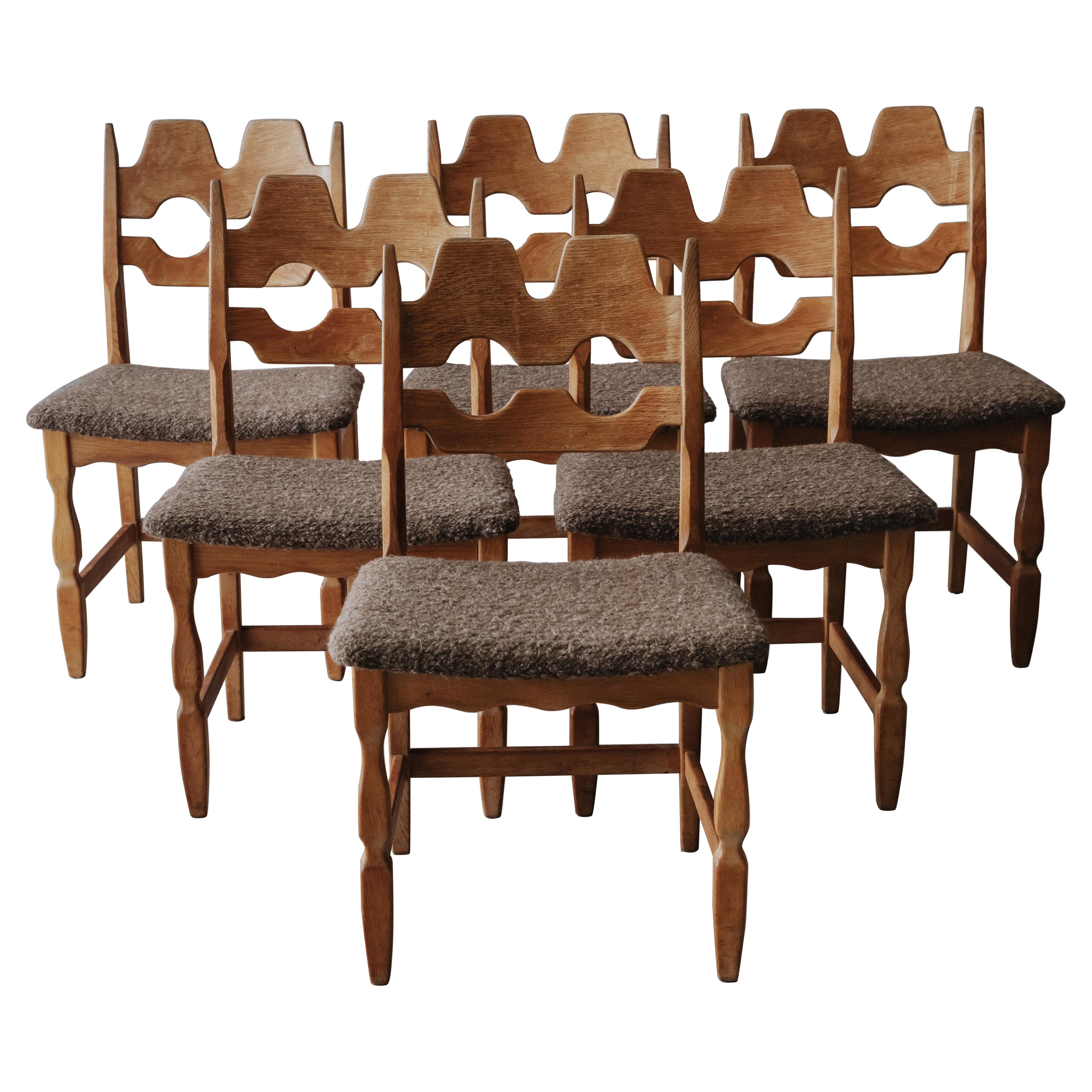 Vintage Set of Henning Kjaernulf 
Razor
 Dining Chairs from Denmark, 1960s