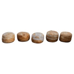 Vintage Set Of Leather Poofs By De Sede, Switzerland, Circa 1970 Vintage Set Of Leather Poofs By De Sede, Switzerland, Circa 1970