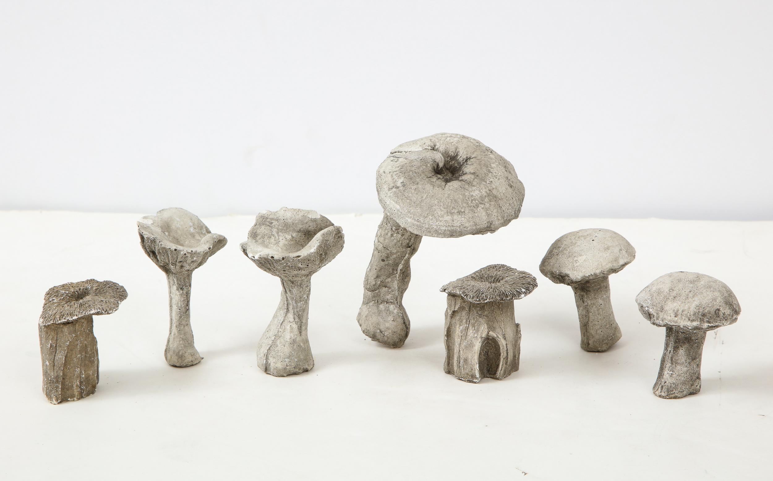 Country Vintage Set of Miniature Garden Mushrooms
