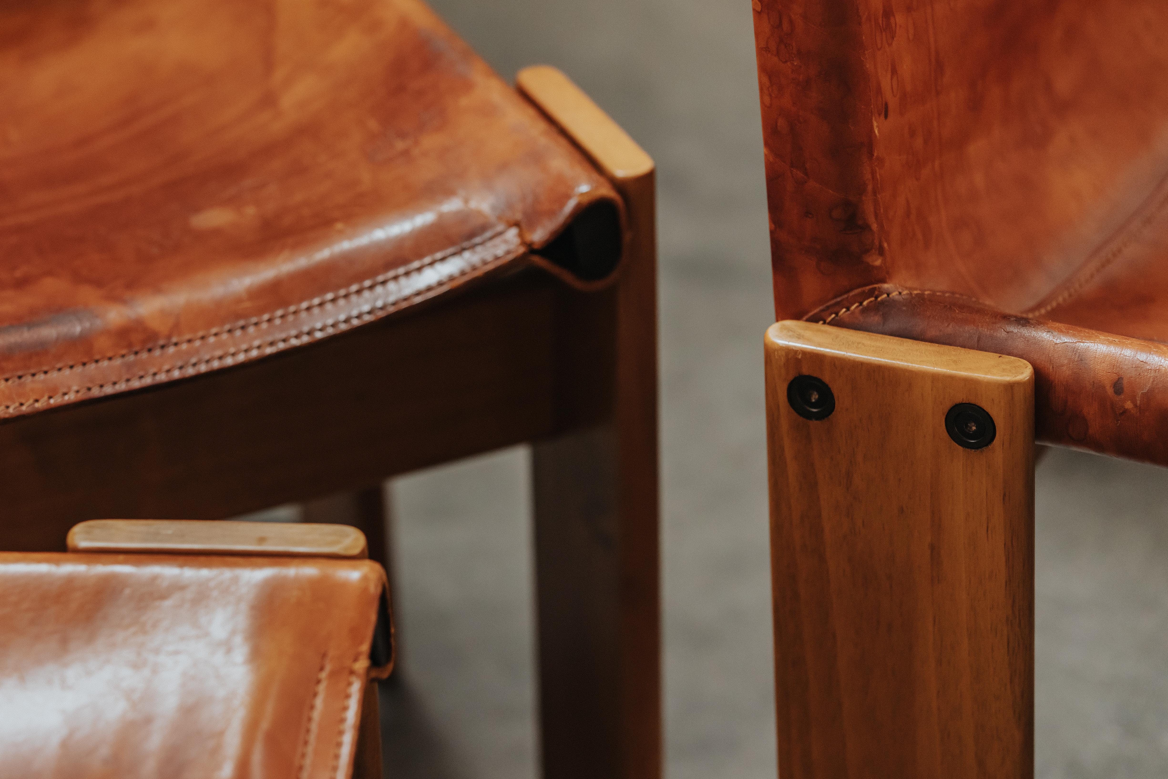 Vintage Set Of Monk Dining Chairs by Afra & Tobia Scarpa for Molteni, 1970s 2