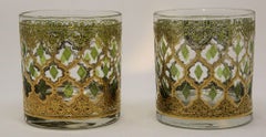 Vintage Set of Old Fashioned Valencia by Culver with 22-Karat Gold