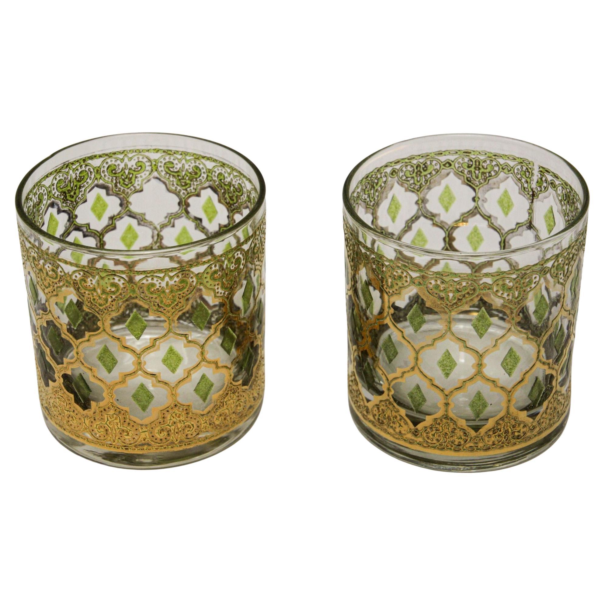 Vintage Set of Old Fashioned Valencia by CULVER with 22-Karat Gold im Angebot