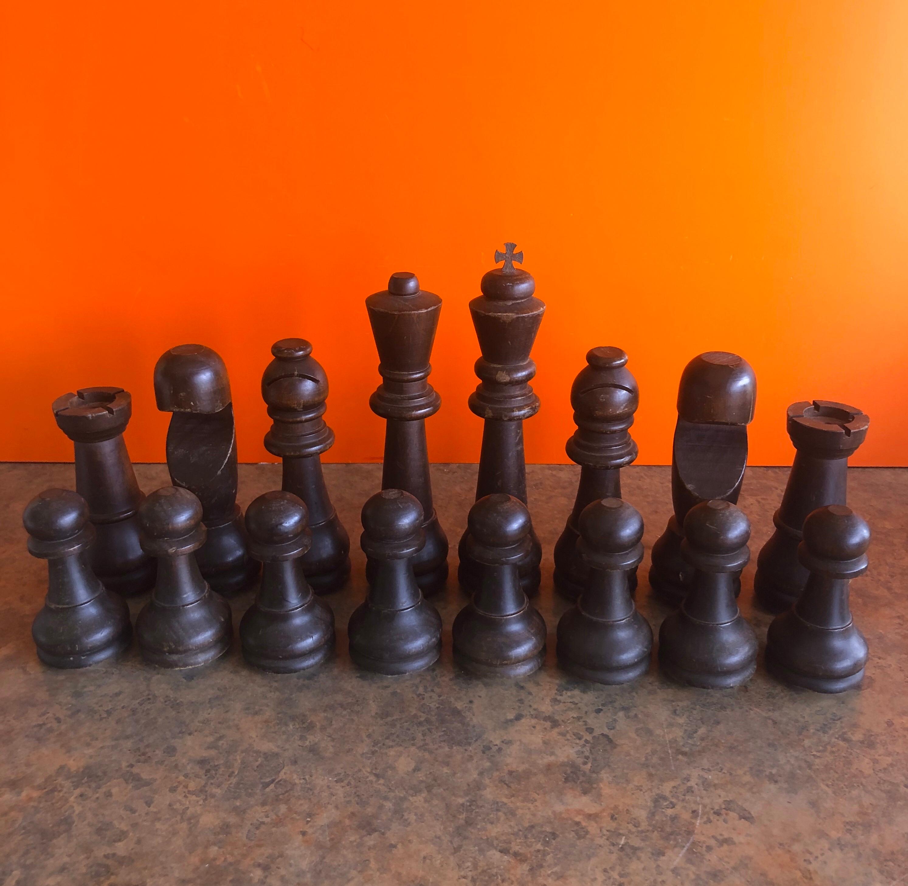 old wooden chess set