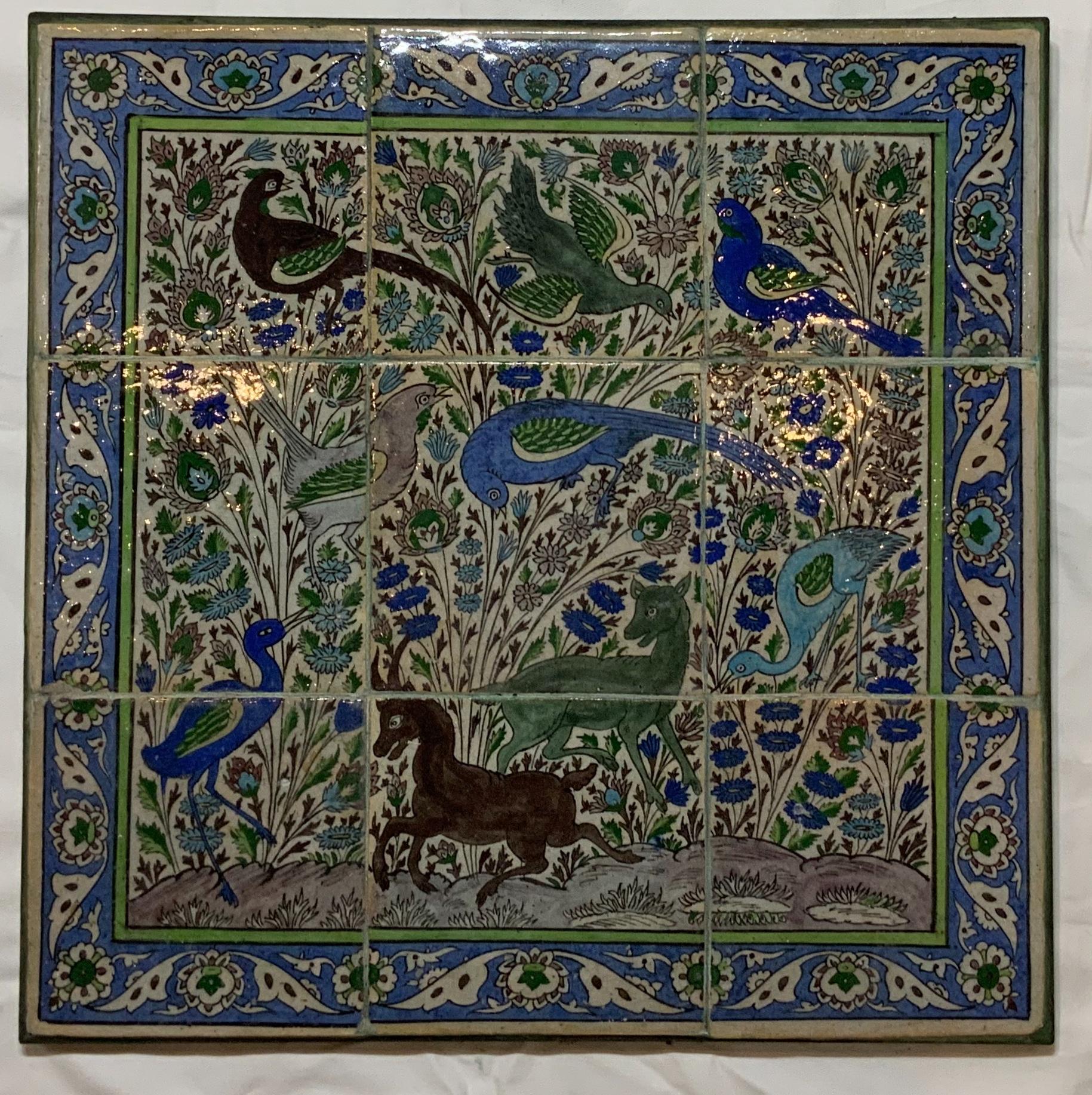 Vintage Set of Persian Tile Wall Hanging 9