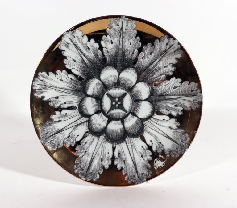 Vintage Set of Piero Fornasetti Porcelain Rosoni Pattern Plates