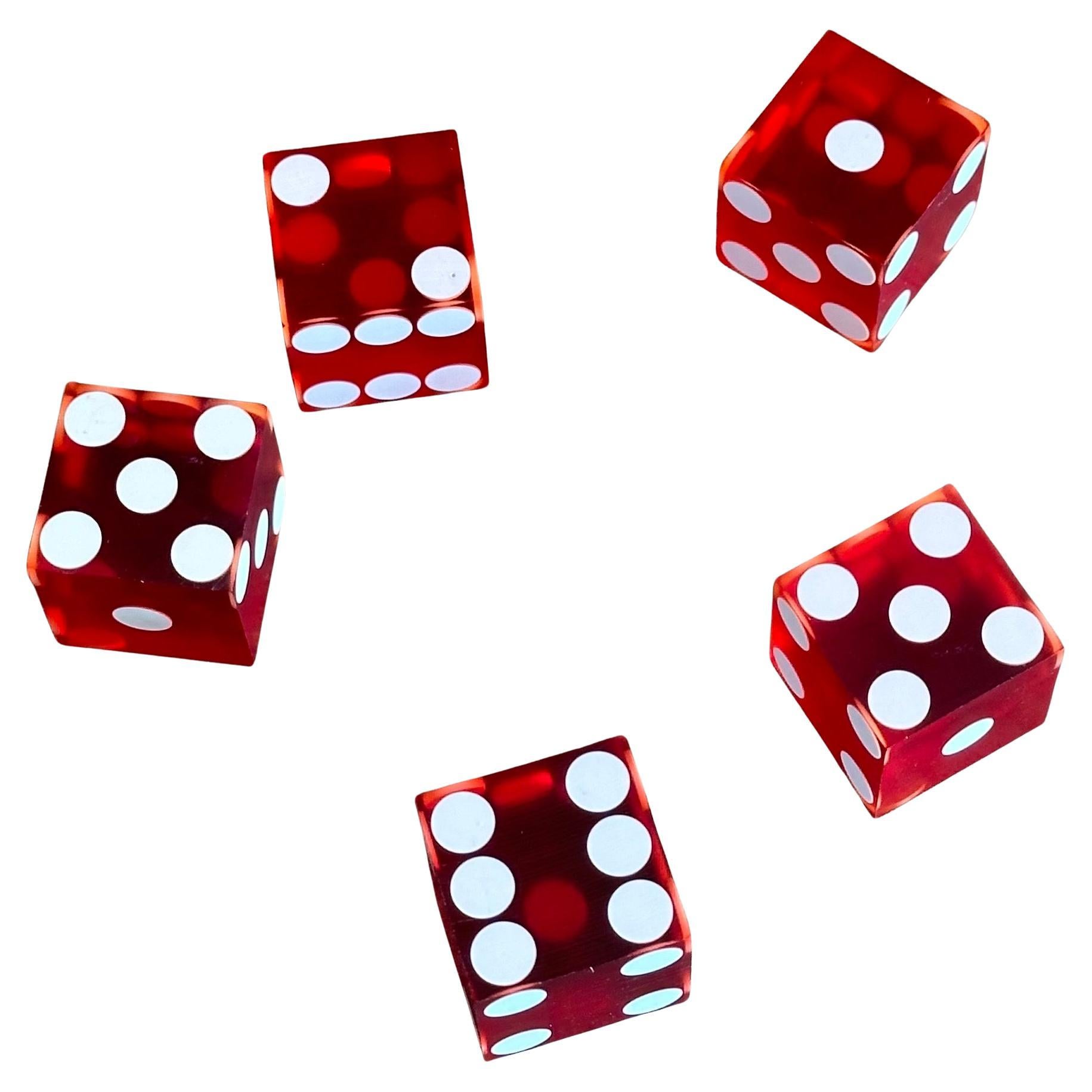 Vintage Set of Poker Chips with Cards and Dice In Good Condition For Sale In San Diego, CA
