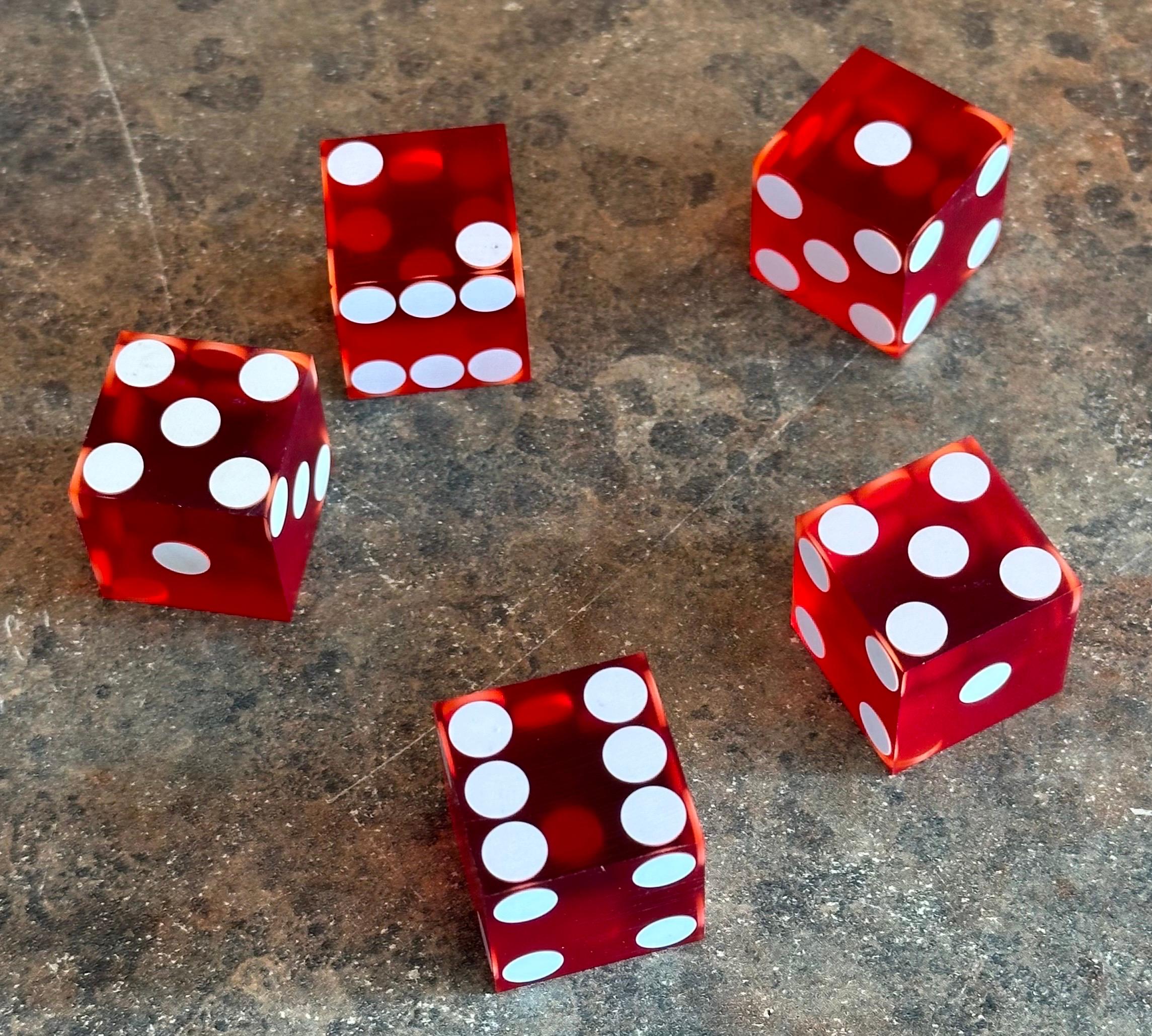 Vintage Set of Poker Chips with Cards and Dice For Sale 1