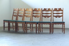 Vintage set of Razorblade Dining Chairs High Back, Henning Kjærnulf Denmark 60s