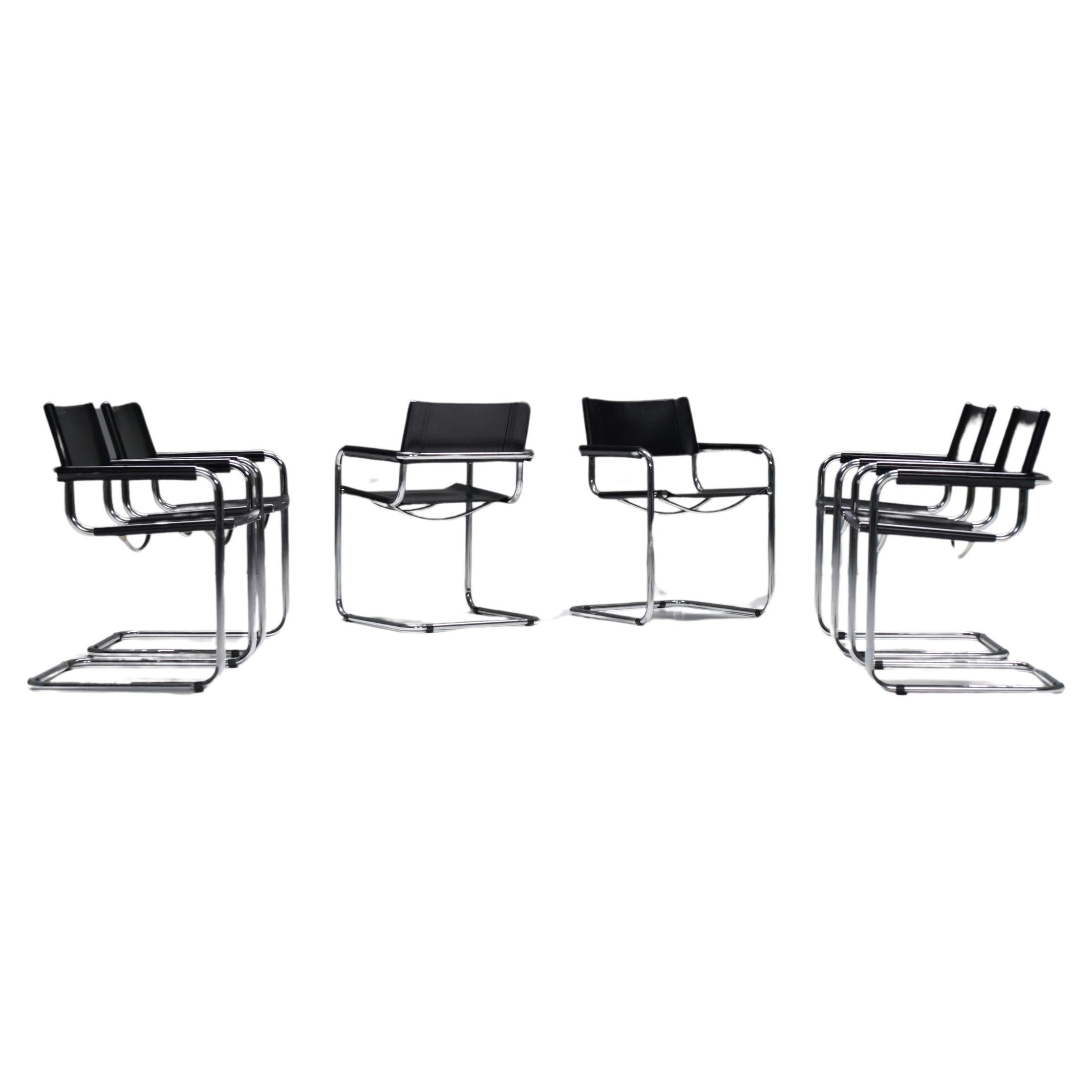 Vintage set of S 34 dining chairs by Mart Stam & Marcel Breuer for Fasem