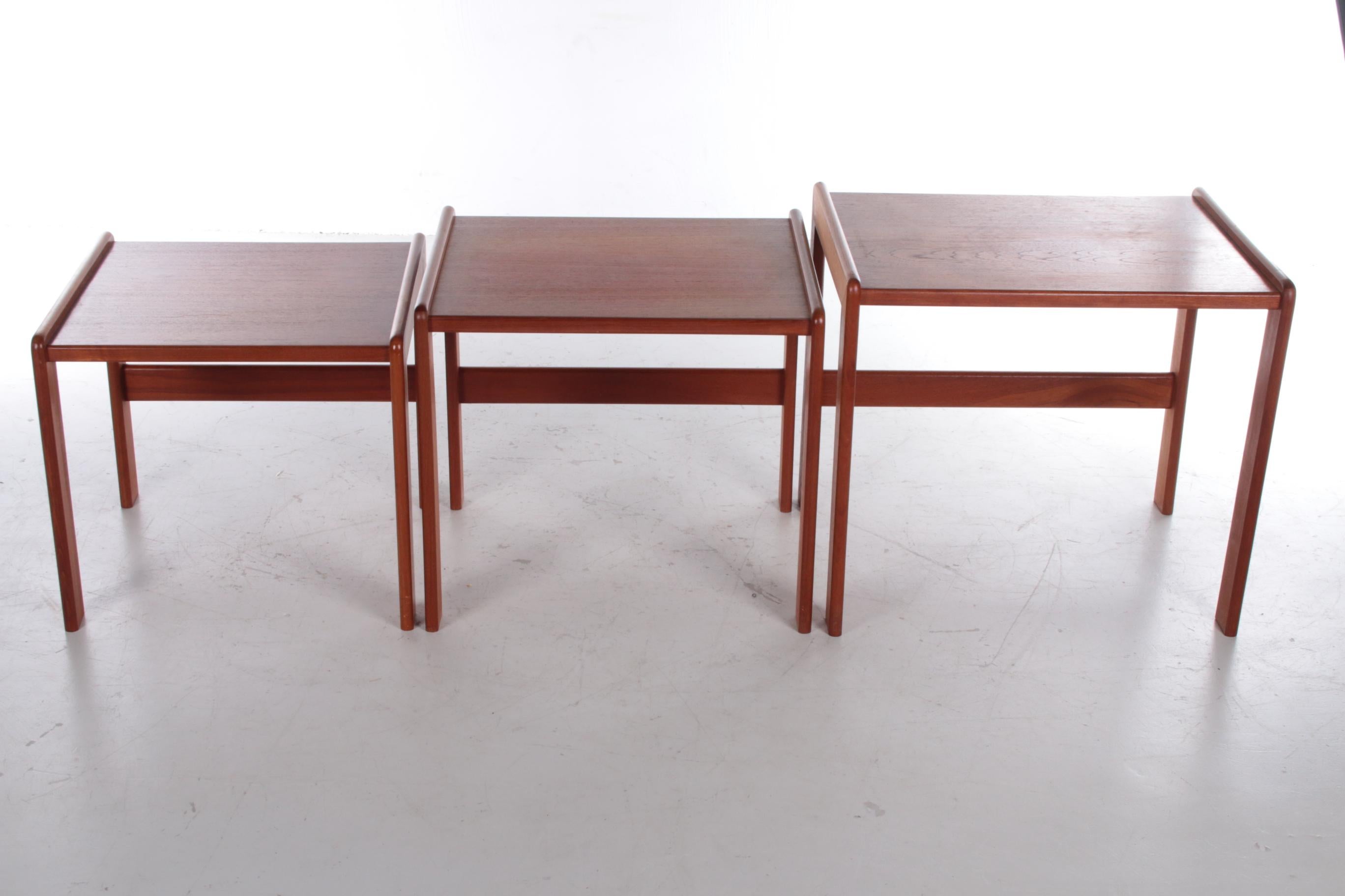 Vintage Set of Side Tables Made of Teak Made in the 1960s For Sale 2