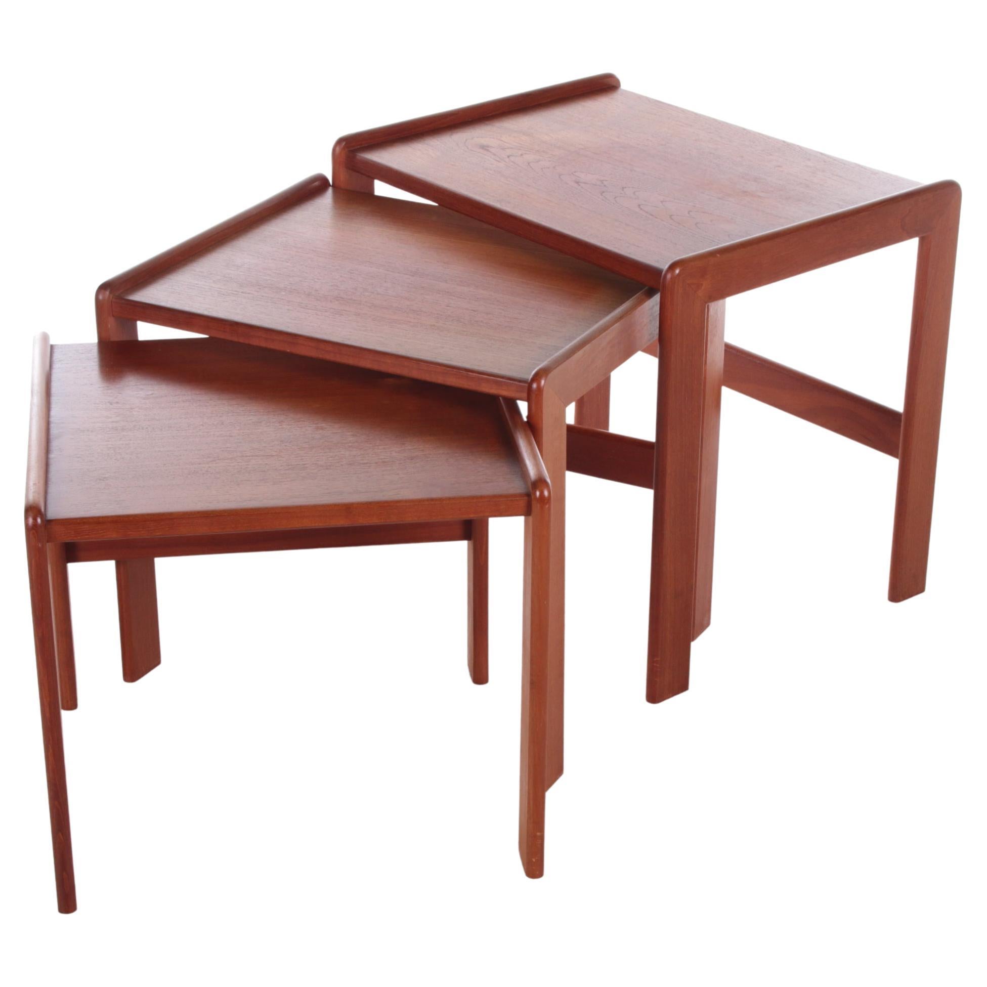 Vintage Set of Side Tables Made of Teak Made in the 1960s For Sale