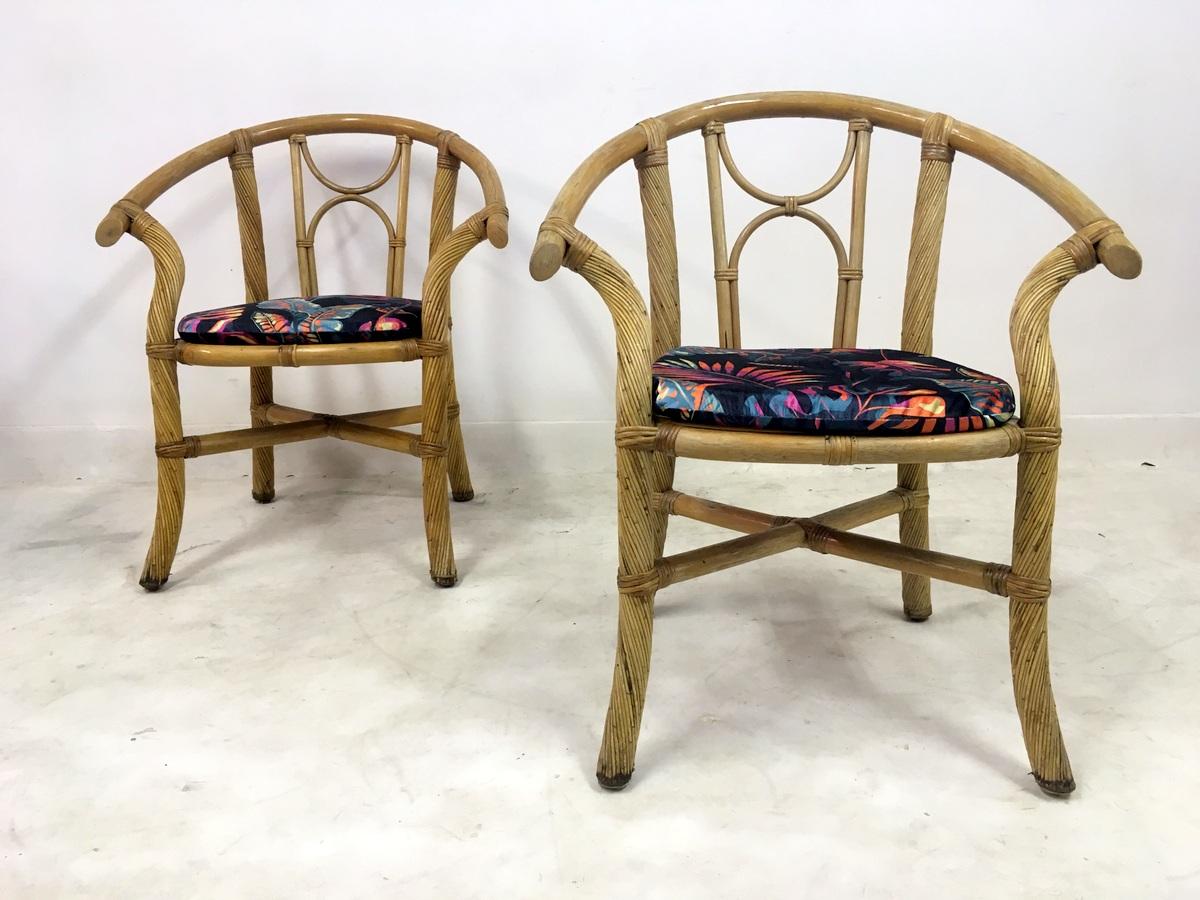 Vintage Set of Six 1970s Italian Bamboo Armchairs 1