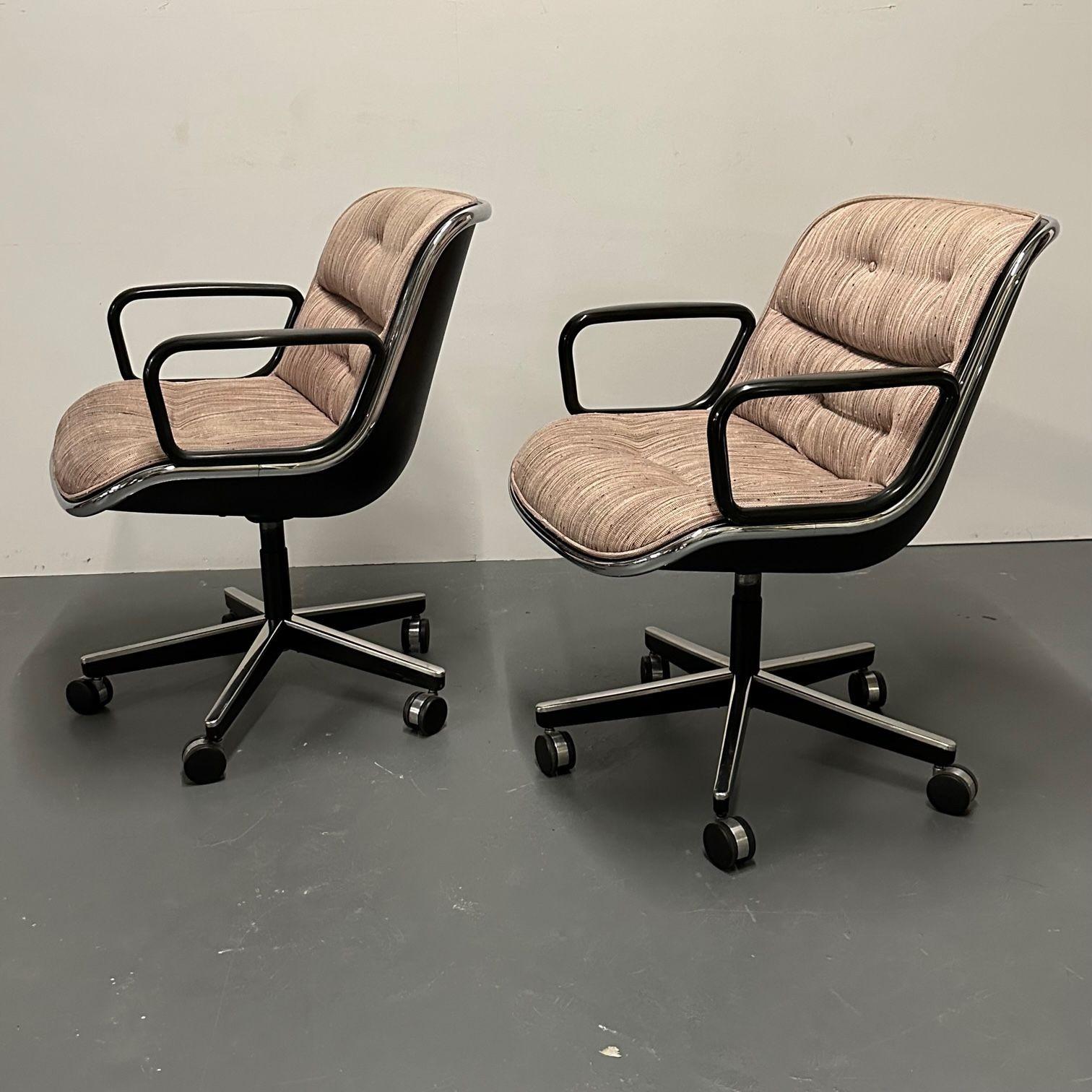 Vintage Set of Six Charles Pollock for Knoll Rolling Office / Desk Chairs, 1985 2