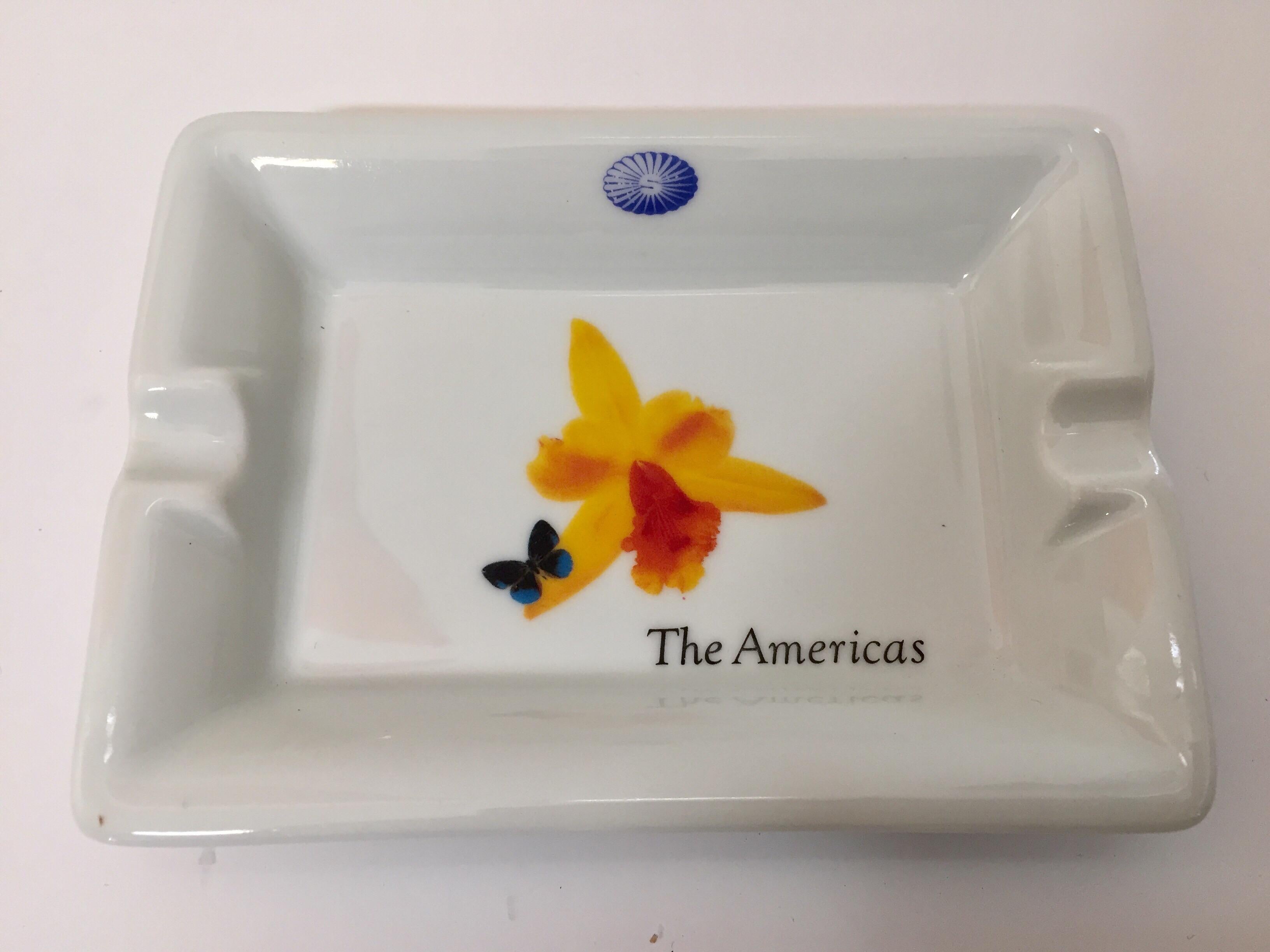 Vintage Set of Six Collector Porcelain Ashtrays Laufen Pillivuyt, France 1