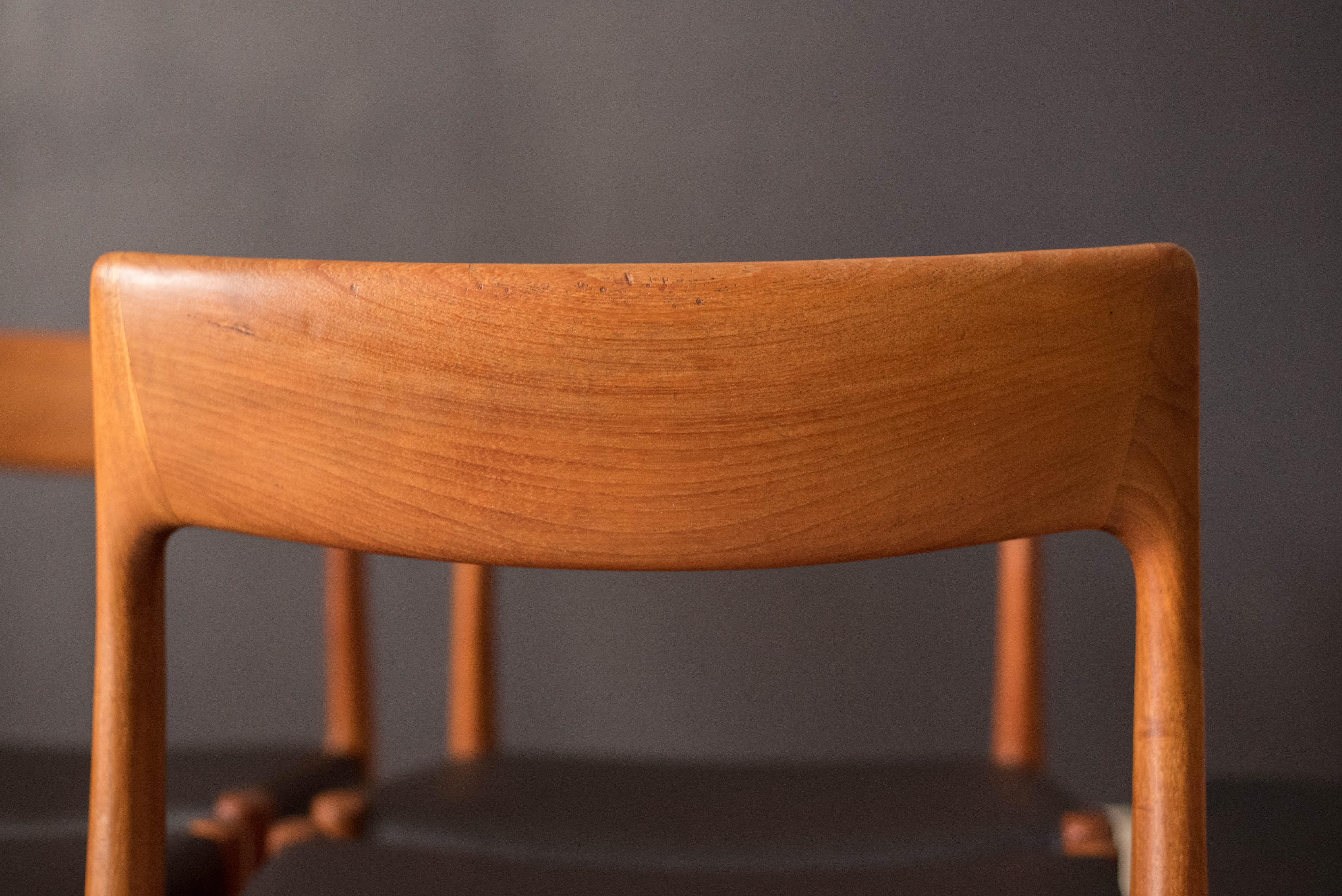 Vintage Set of Six Danish Teak Niels O. Møller Dining Chairs 77 9