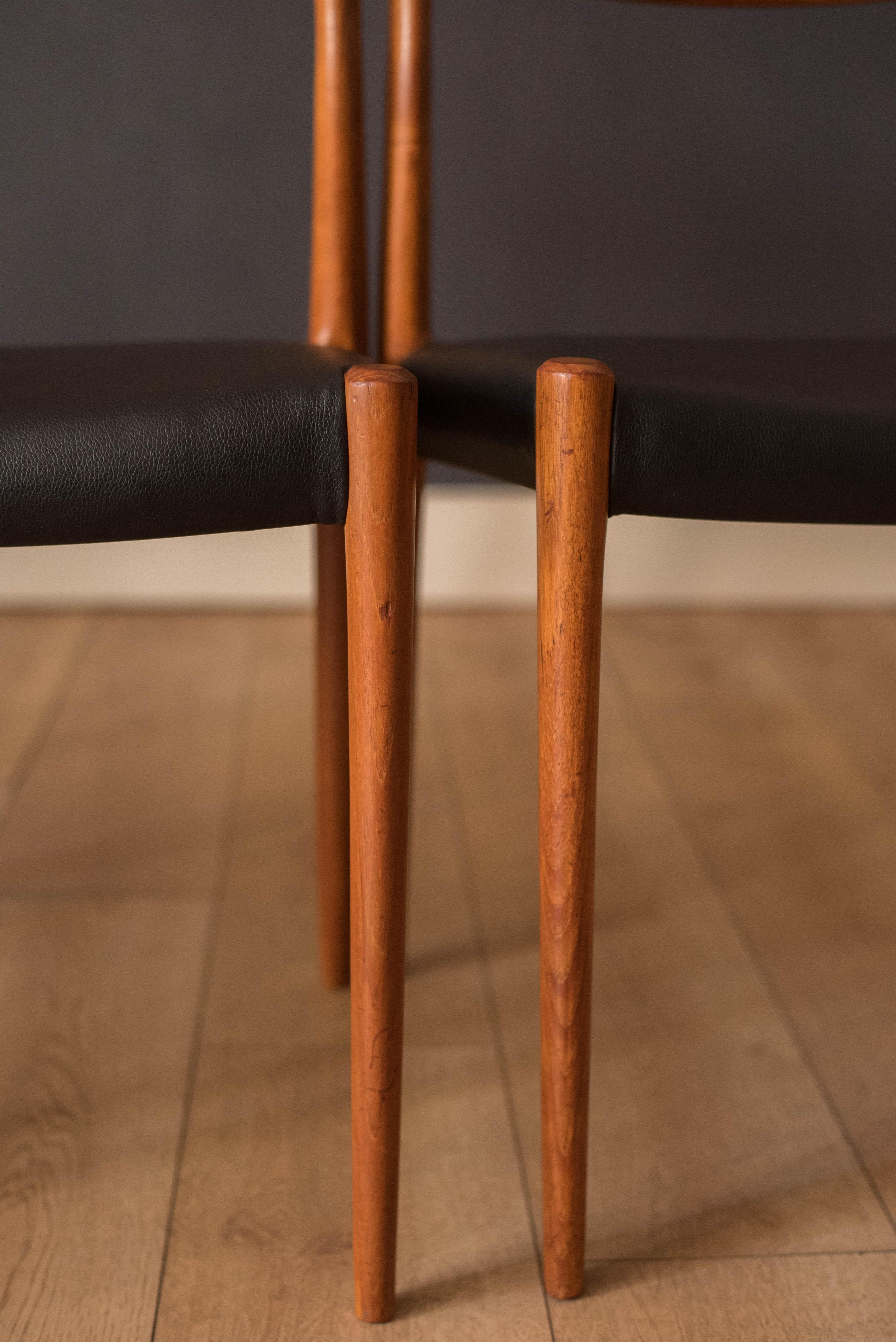 Vintage Set of Six Danish Teak Niels O. Møller Dining Chairs 77 4