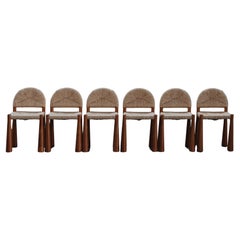 Vintage Set Of Six Dining Chairs by Alessandro Becchi for Giovanetti, Italy 1970