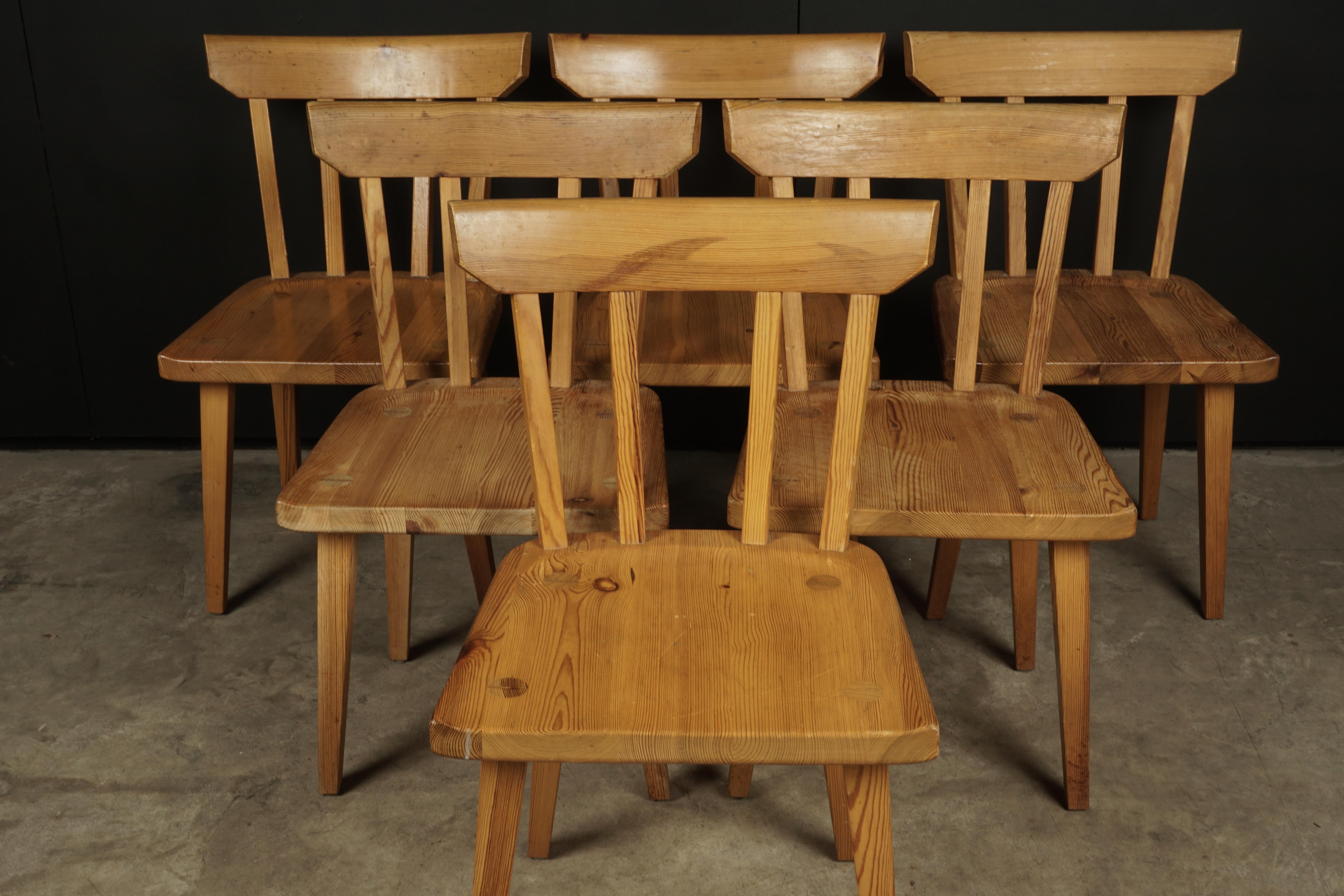 European Vintage Set of Six Dining Chairs from Sweden, 1970s