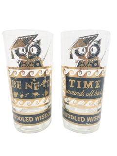 Vintage Set of Six Georges Briard "Muddled Wisdom" Highball Glasses
