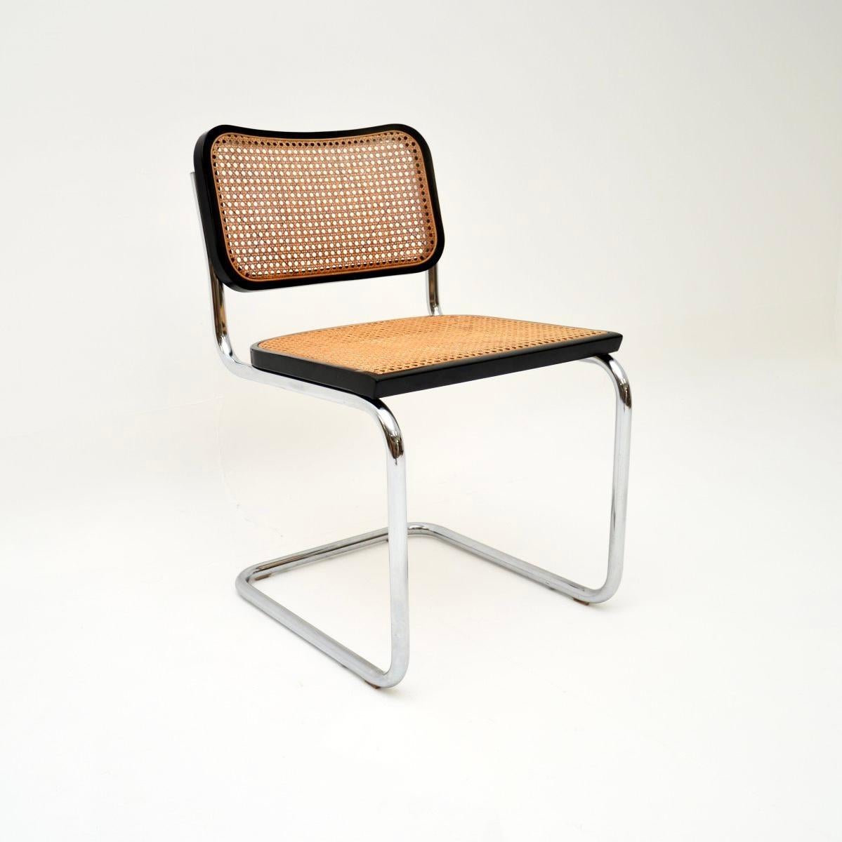 Vintage By Sechs italienische Cesca-Esszimmerstühle (Stahl) im Angebot